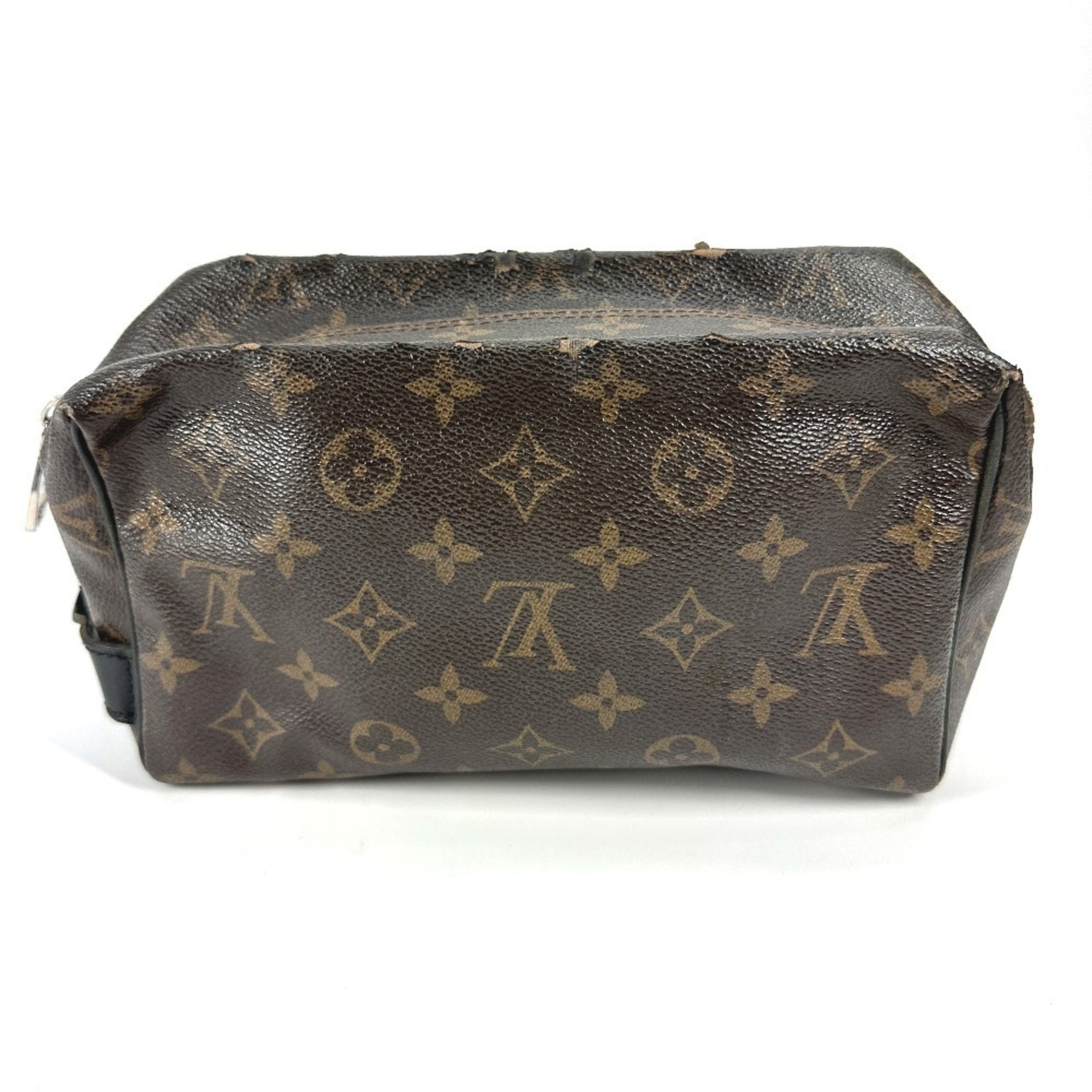Louis Vuitton Monogram Macassar Truss Toilette Pouch Clutch Bag Second Canvas Men's Brown