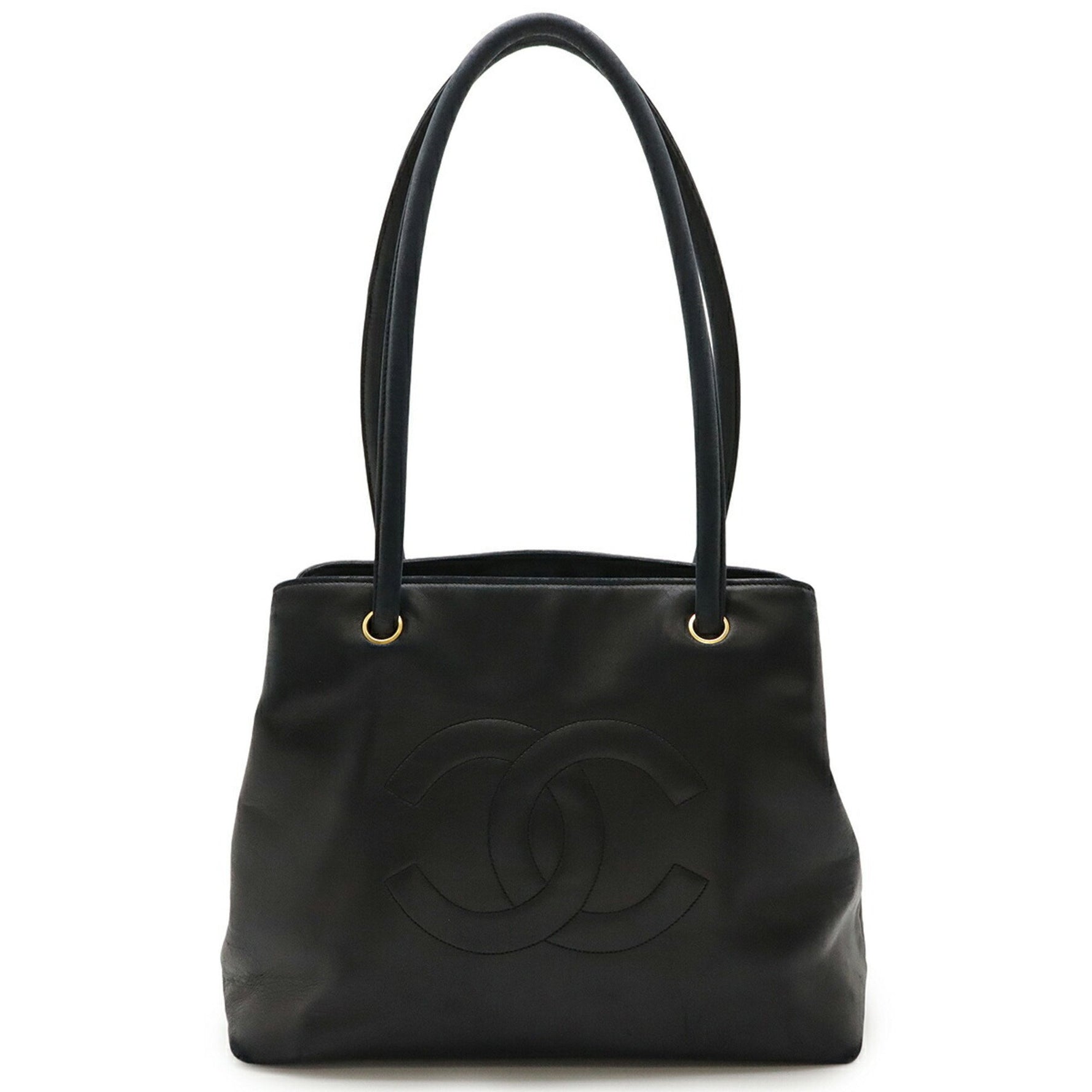 CHANEL Coco Mark Tote Bag Shoulder Lambskin Leather