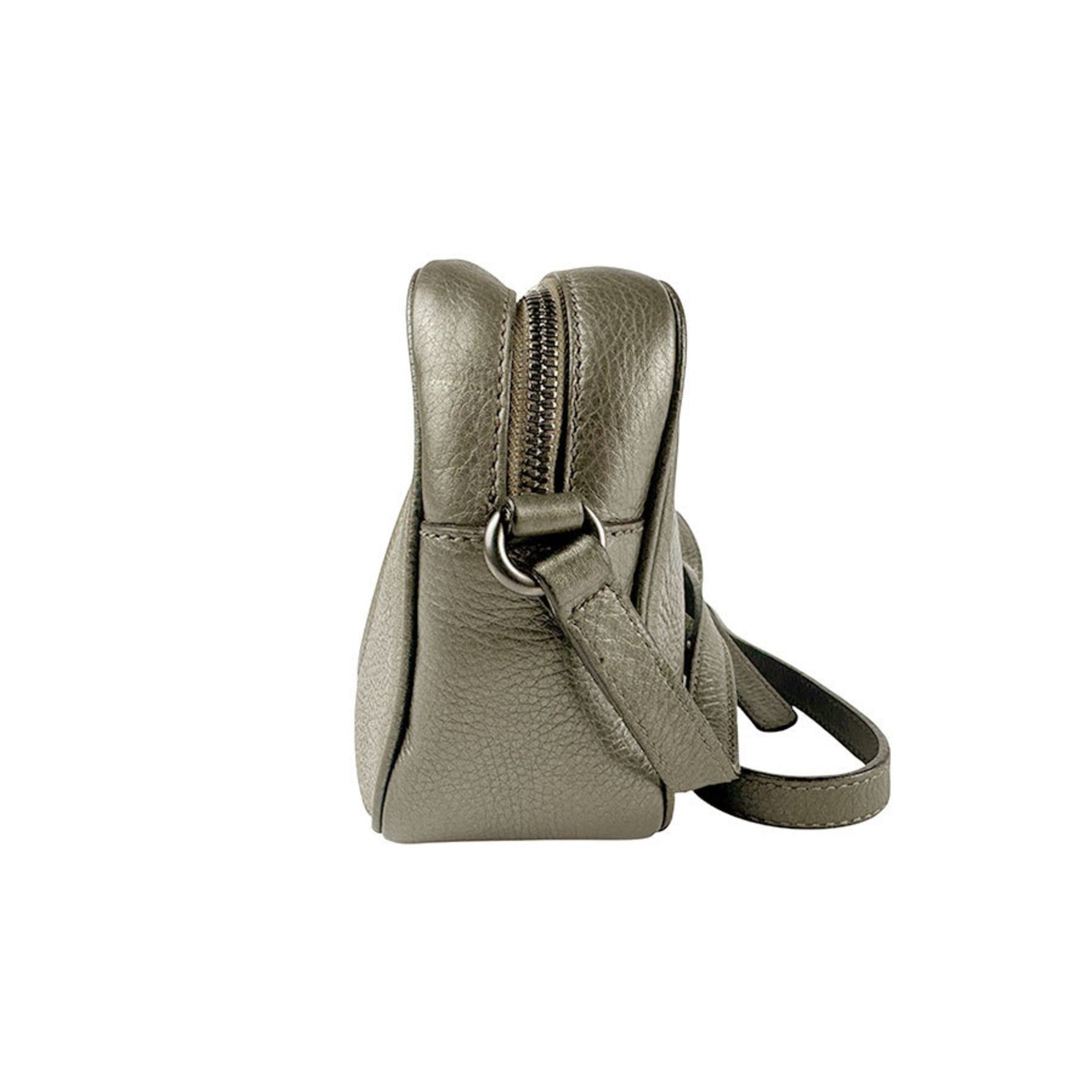 Gucci Soho Shoulder Bag in Grey Gold and Khaki Gray Leather