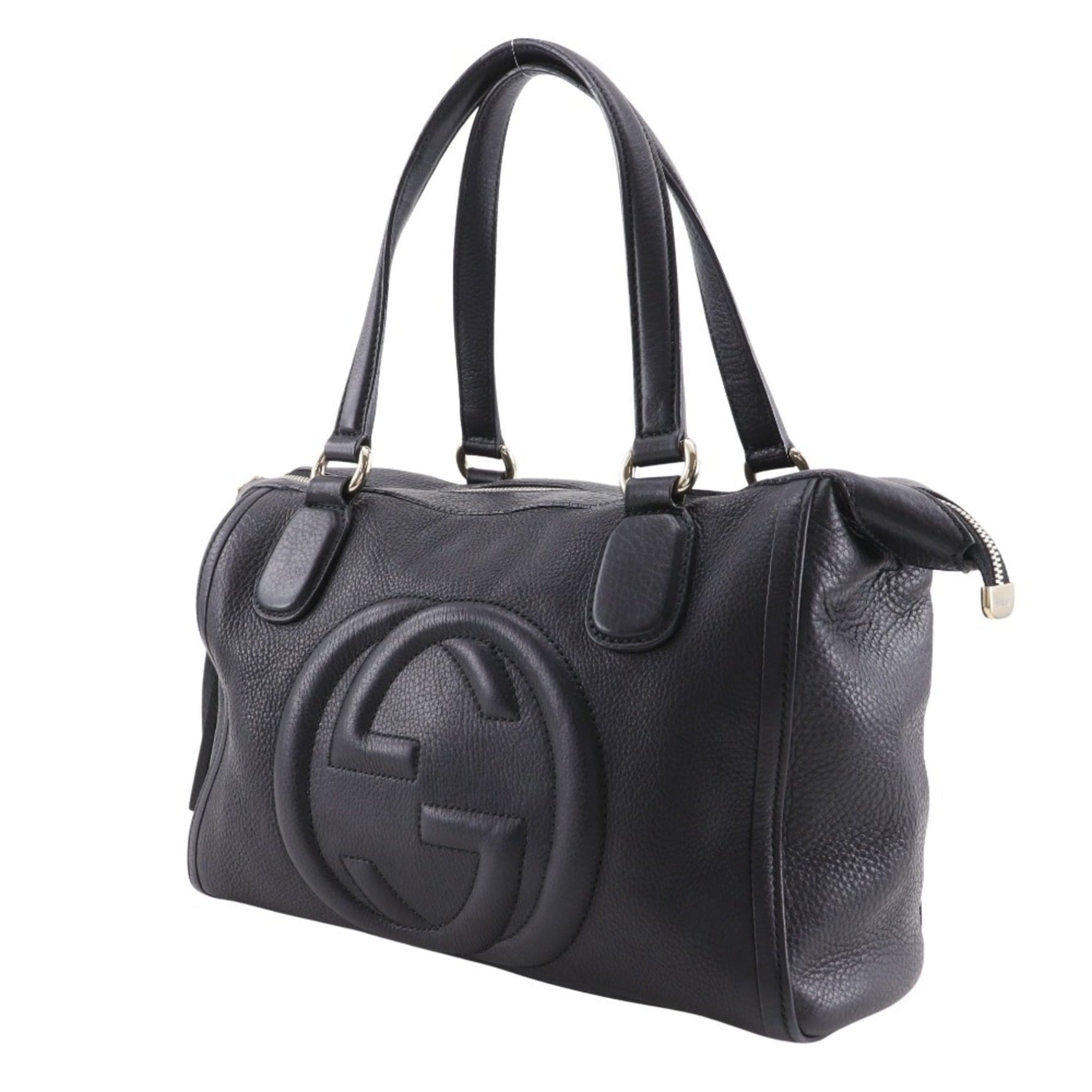 Gucci Soho Handbag, Interlocking Leather, Made in Italy, Gold, Size, Zipper