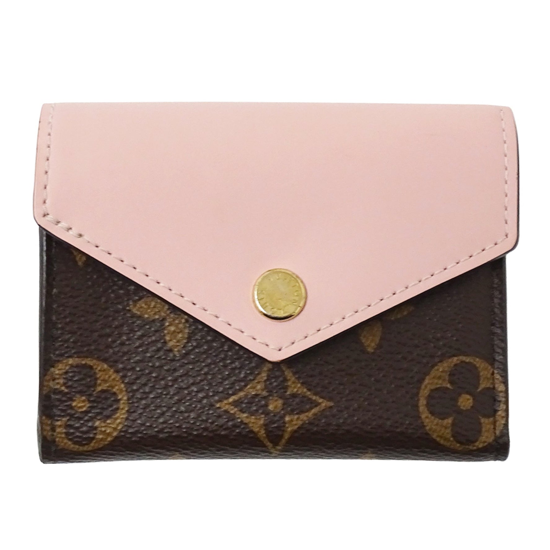 Louis Vuitton Monogram Tri-fold Wallet, Portefeuille Zoe Rose Ballerine, Brown and Pink, Mini Wallet