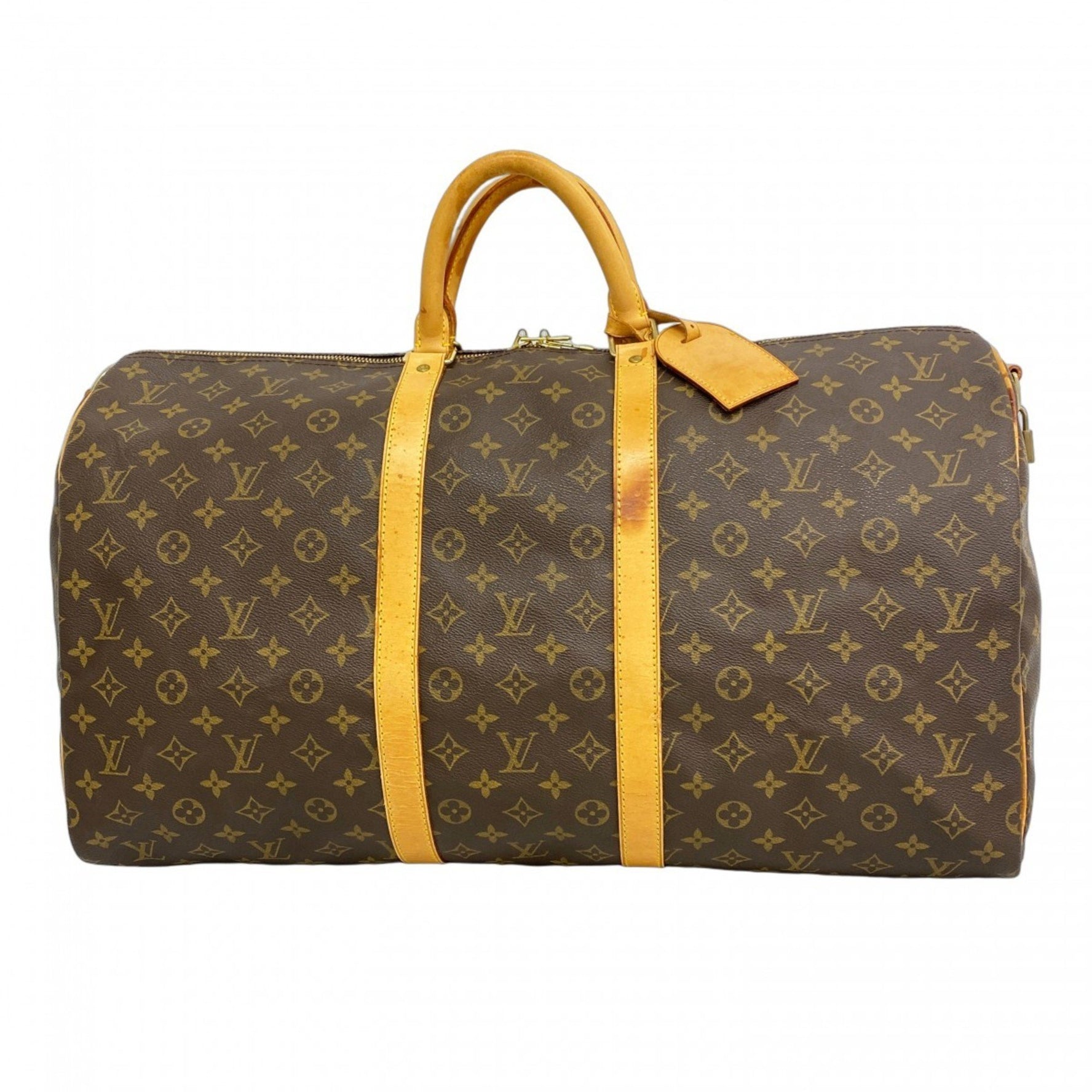 Louis Vuitton Monogram Keepall Bandouliere 55 Boston Bag Brown Men's and Women's