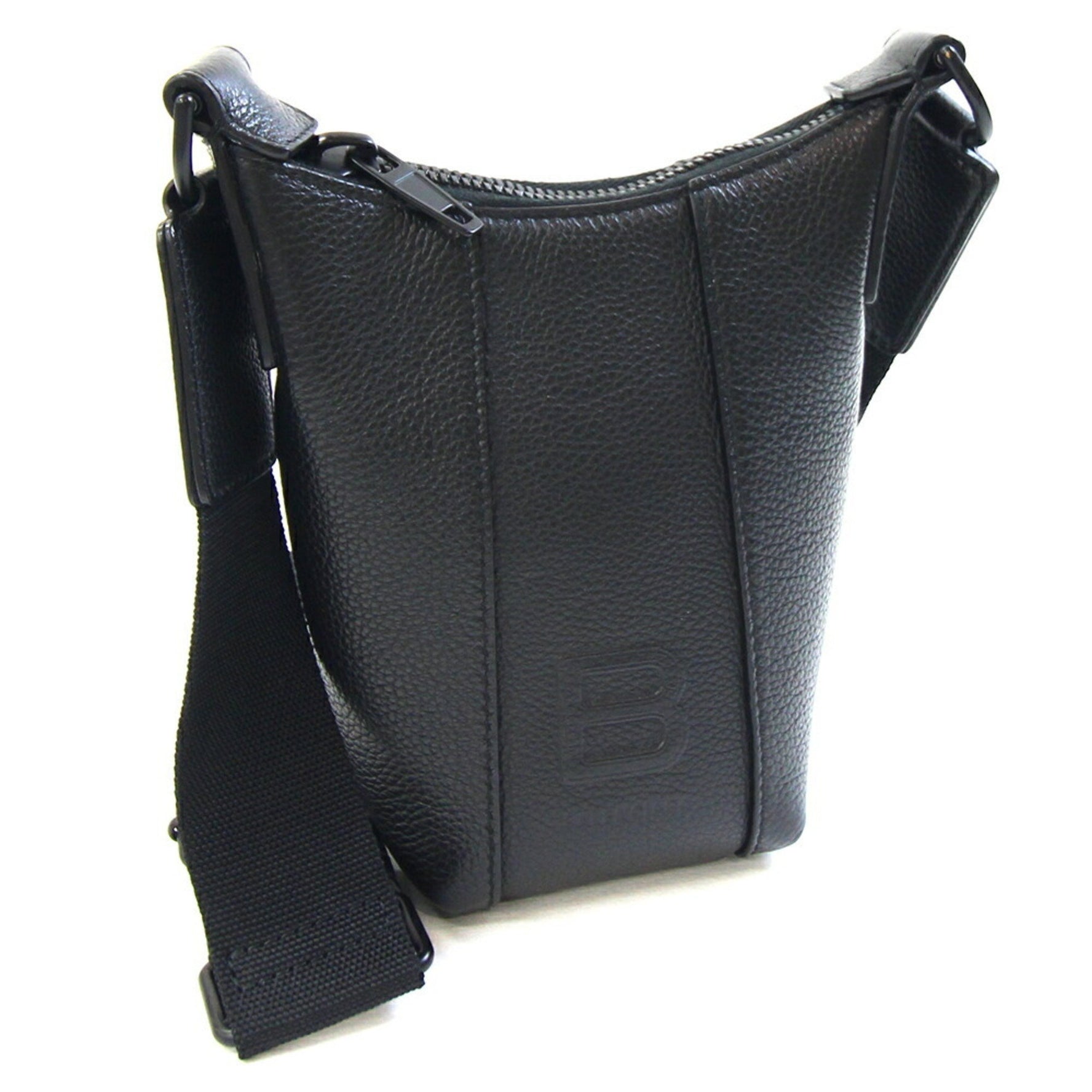 Balenciaga Hourglass Shoulder Bag Black Leather Crossbody Pochette BALENCIAGA
