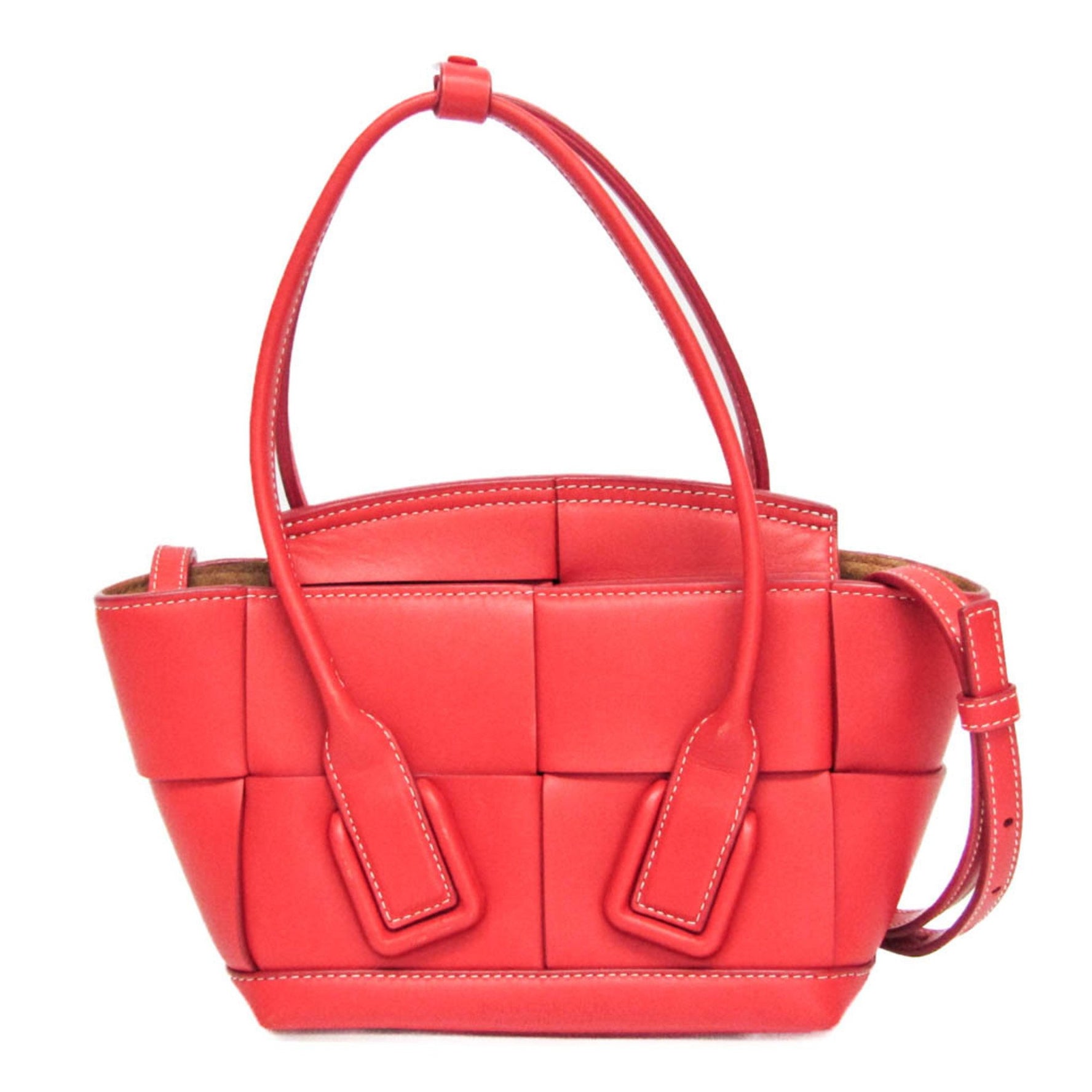 Bottega Veneta Mini The Arco Women's Leather Handbag,Shoulder Bag Red Color