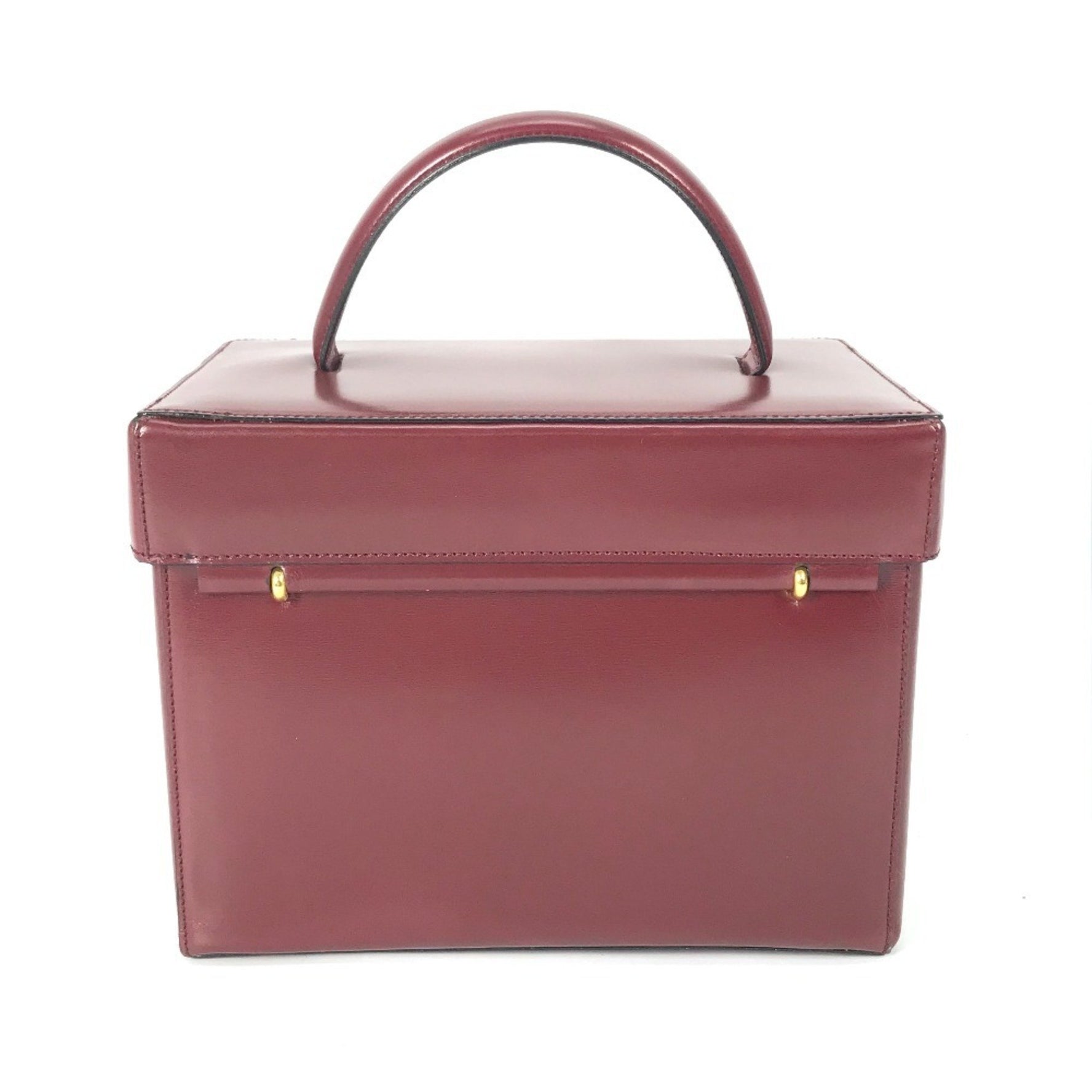 CELINE Vintage Vanity Box with Carriage Hardware and Mirror, Leather Handbag
