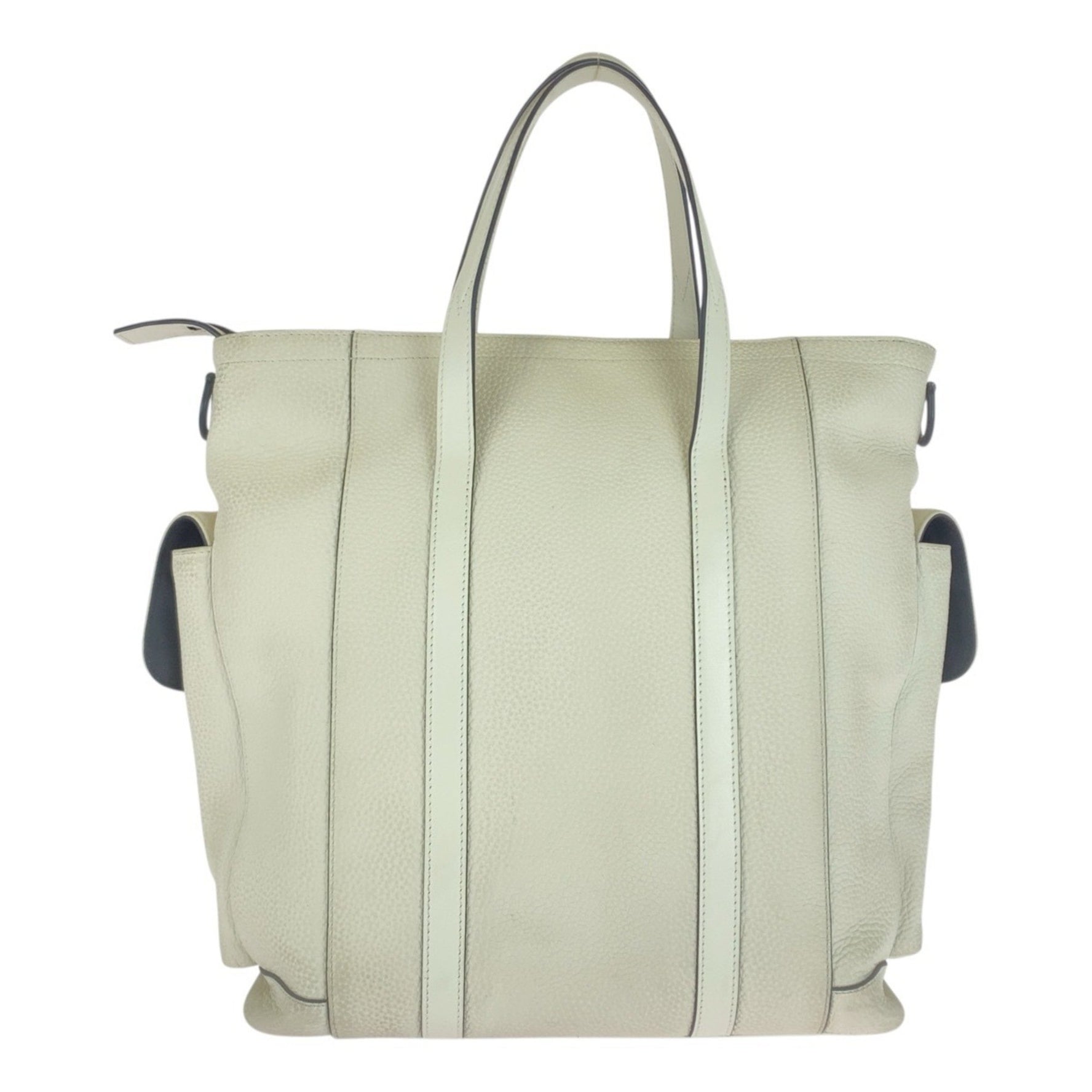 Louis Vuitton Taurillon Christopher Tote in White, Cream, and Black Leather with Hardware, Bag, Handbag