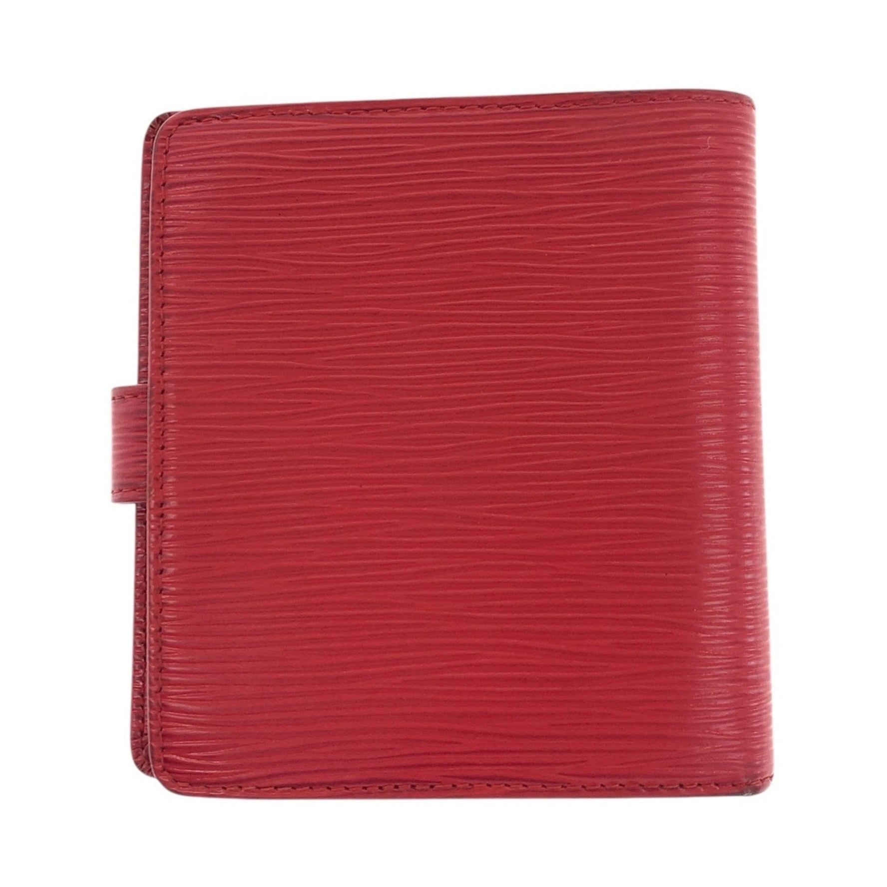 LOUIS VUITTON Epi Porte-Bie Compact Wallet in Rouge Red with Gold Hardware and Leather, M63557