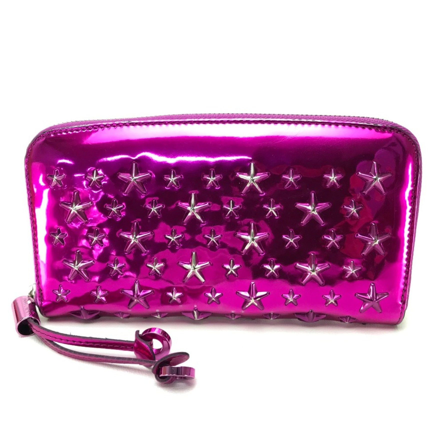 Jimmy Choo Zip Around Long Wallet Filipa Star Studs Long Wallet Metallic