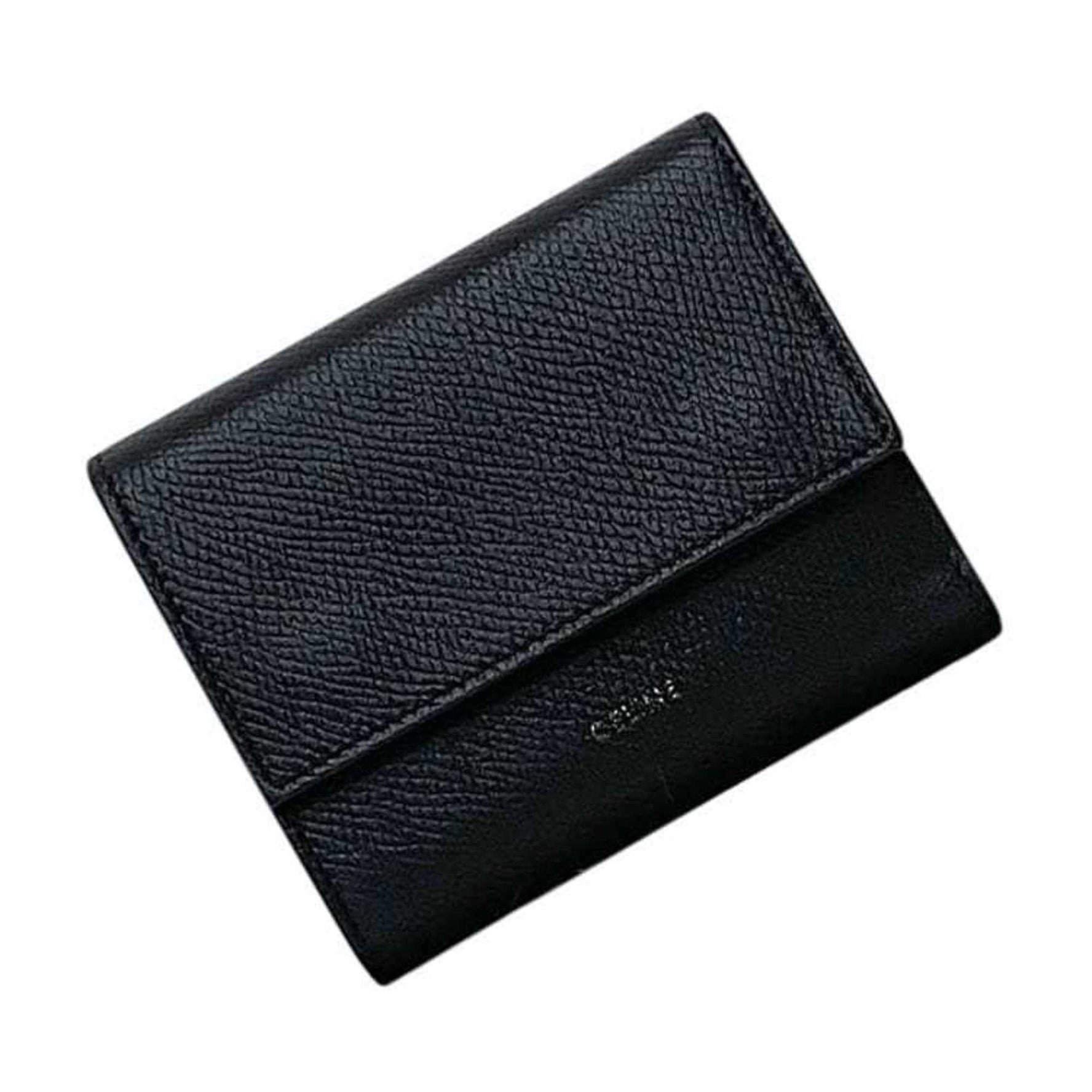 Celine Compact Small Trifold Wallet in Leather Grained