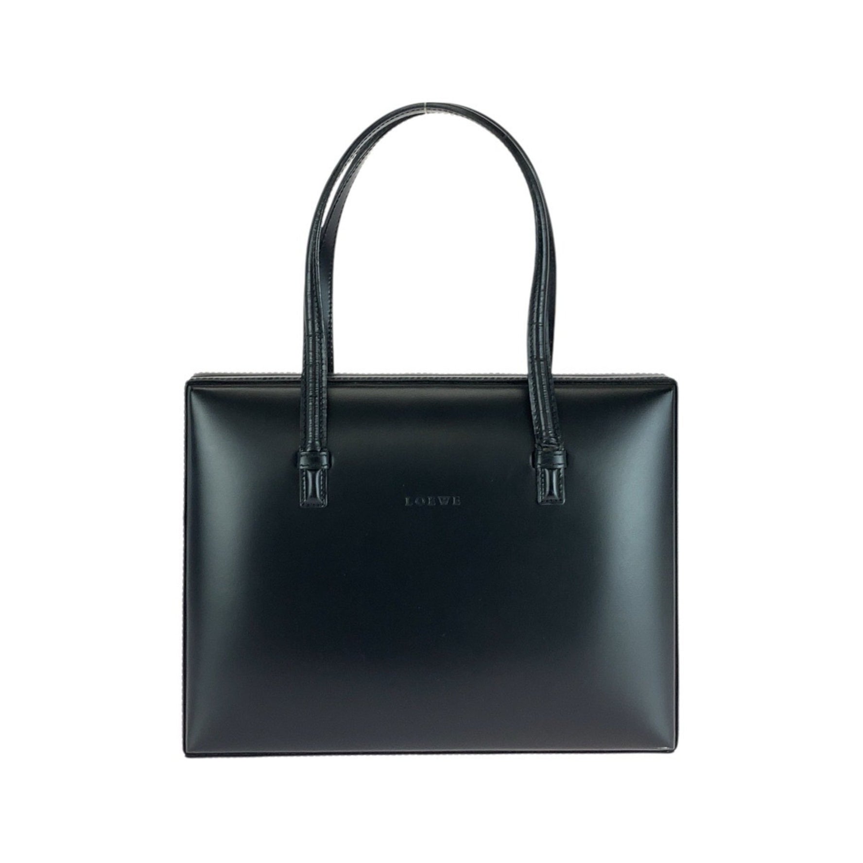 LOEWE Vintage Leather Handbag/Tote Bag with Gold Hardware