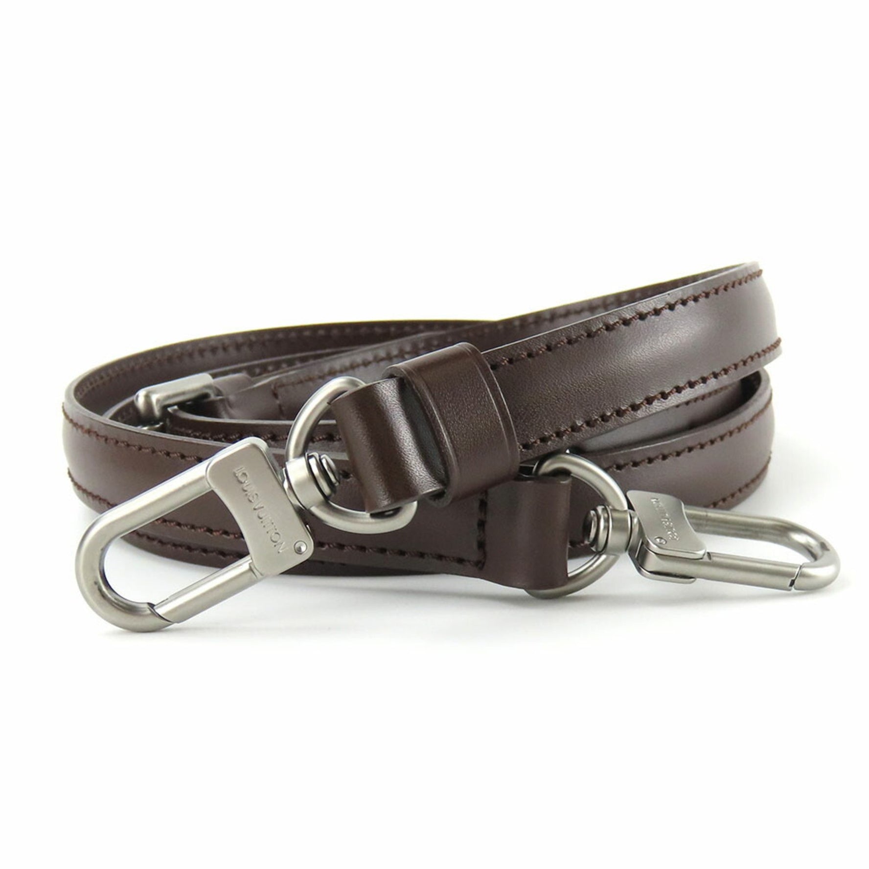 Louis Vuitton Shoulder Strap Leather Brown Adjustable Matte