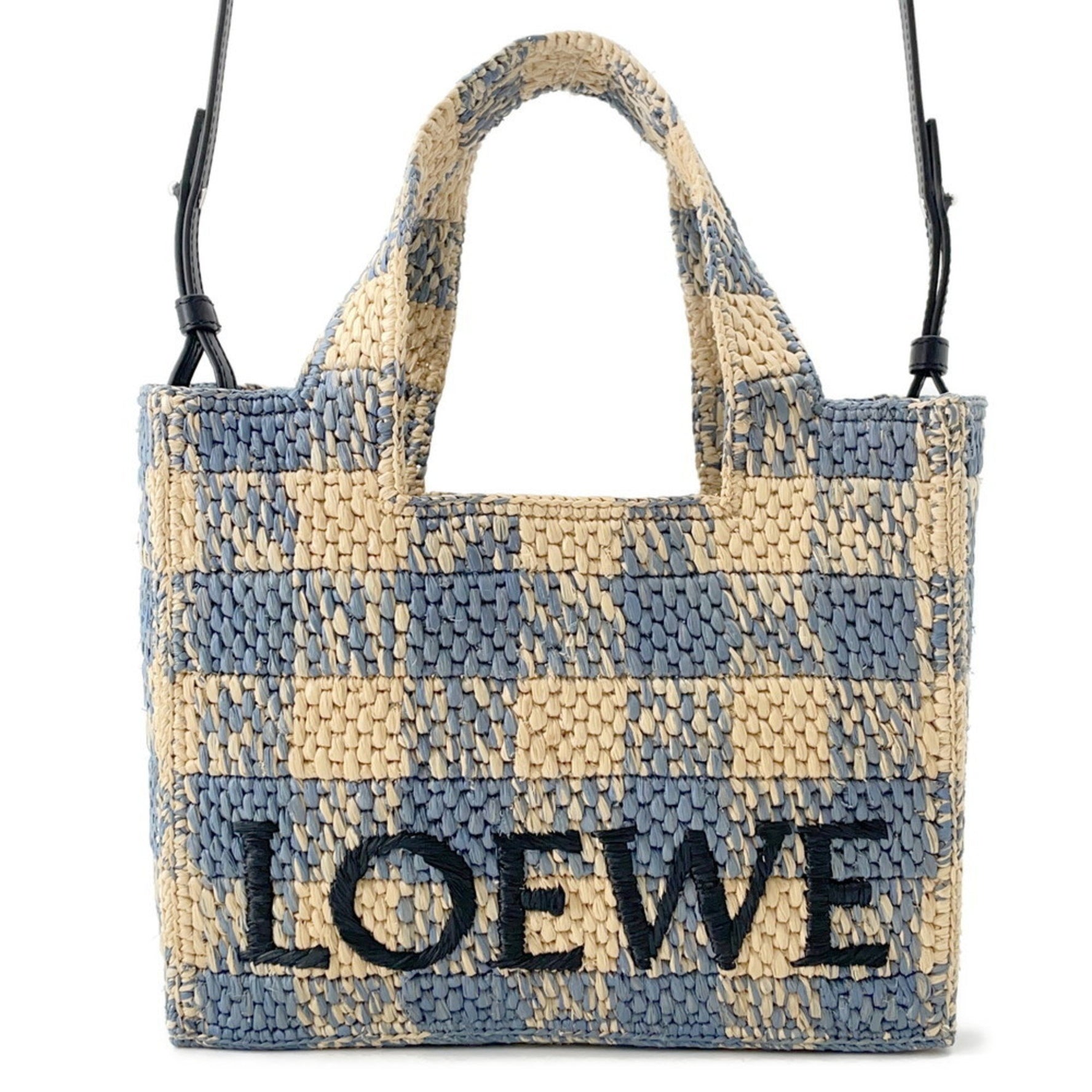 Loewe Font Tote Small Raffia Handbag Shoulder Bag
