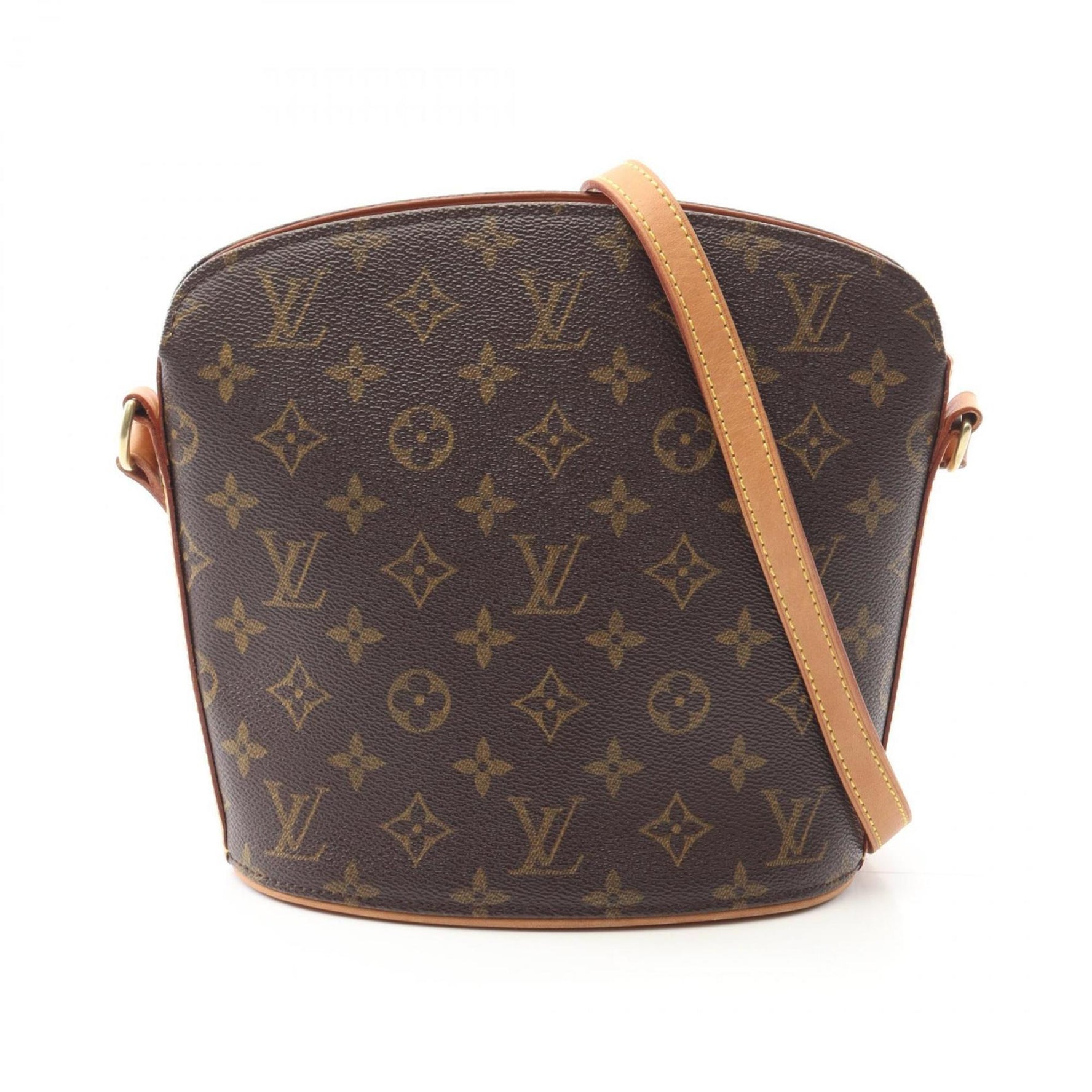 Louis Vuitton Drouot Shoulder Bag, Coated Canvas and Leather, Monogram, Brown