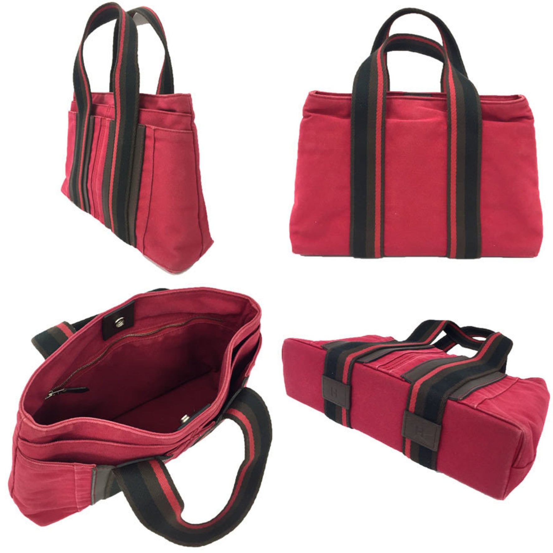 Hermes Hermès SAC TROCA MM HORIZONTAL Tote Bag in Red Canvas