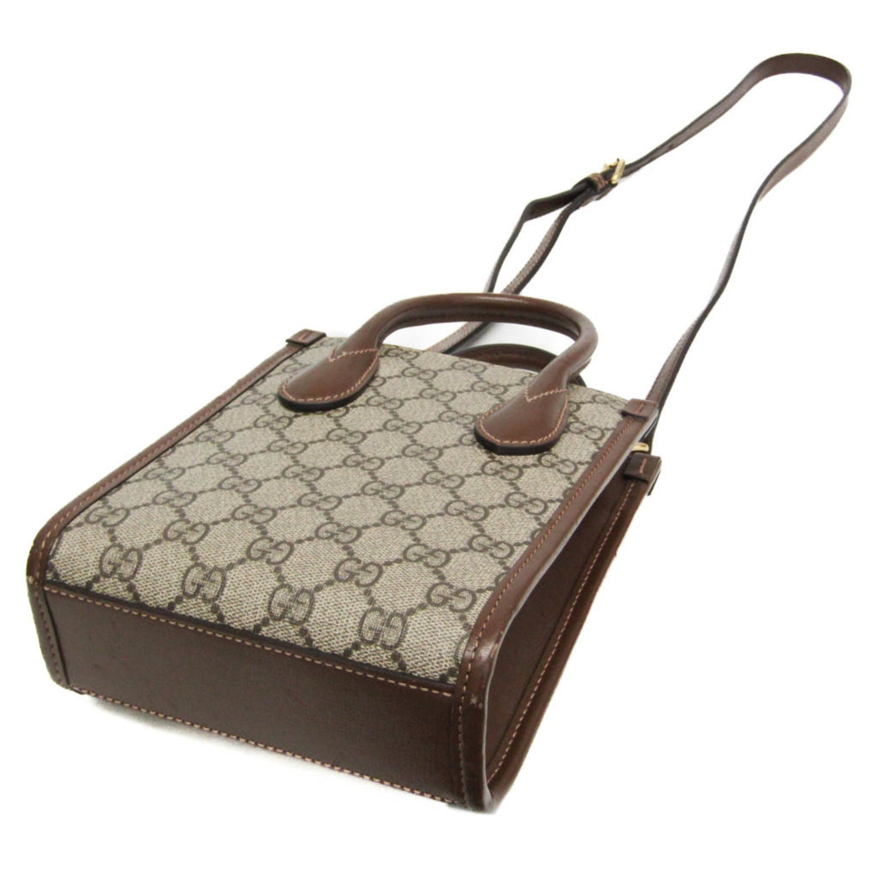 Gucci Interlocking G Leather,GG Supreme Handbag,Shoulder Bag Beige,Brown