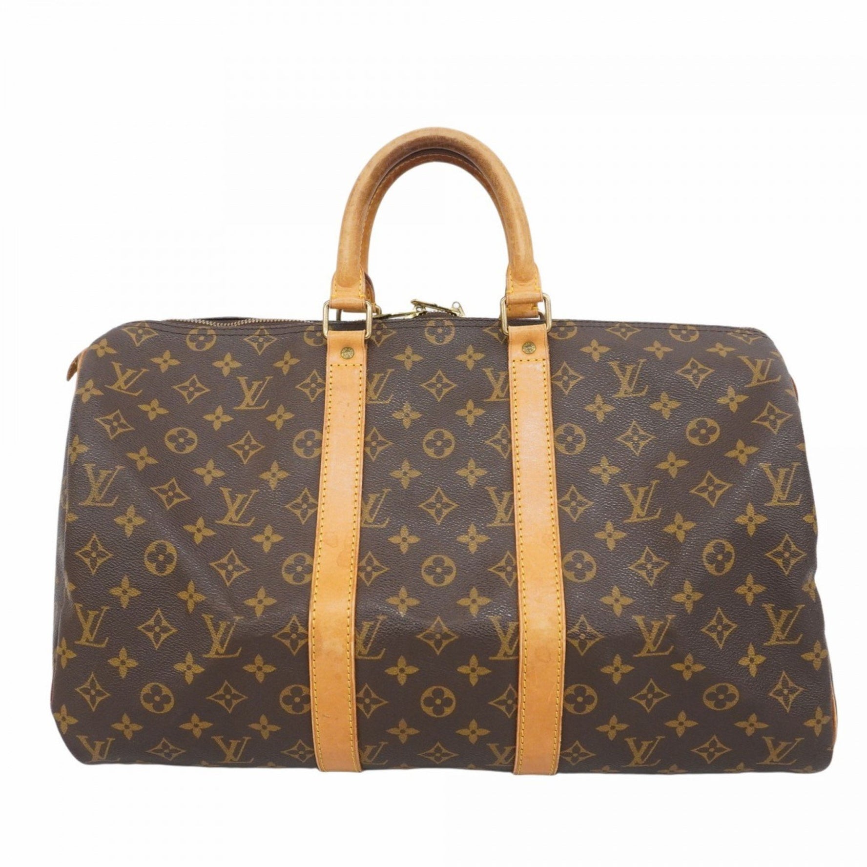 Louis Vuitton Monogram Keepall 45 Boston Bag M41428 Brown Men's and Women's