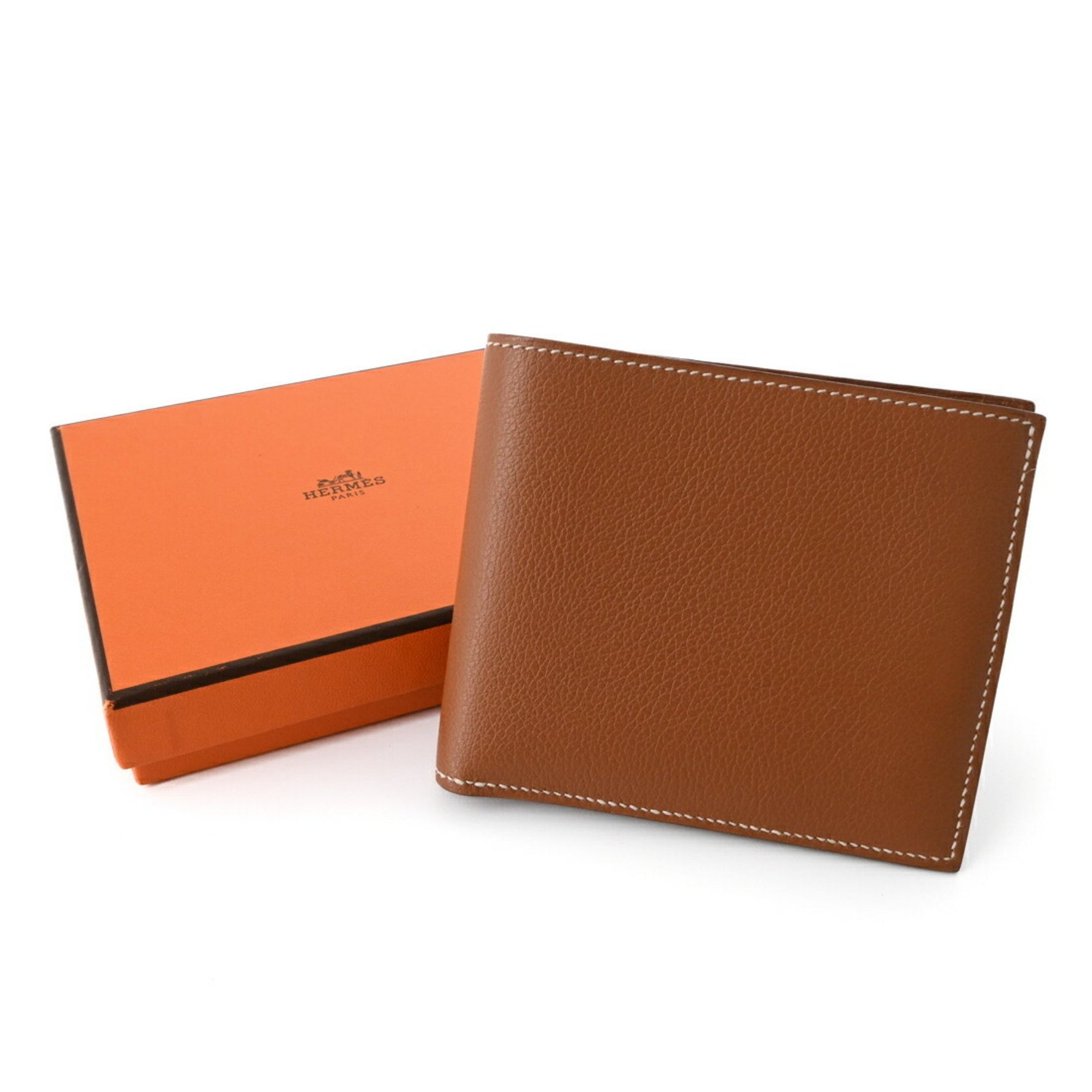 HERMES Copernicus Bifold Wallet in Evercolor and Brown #U