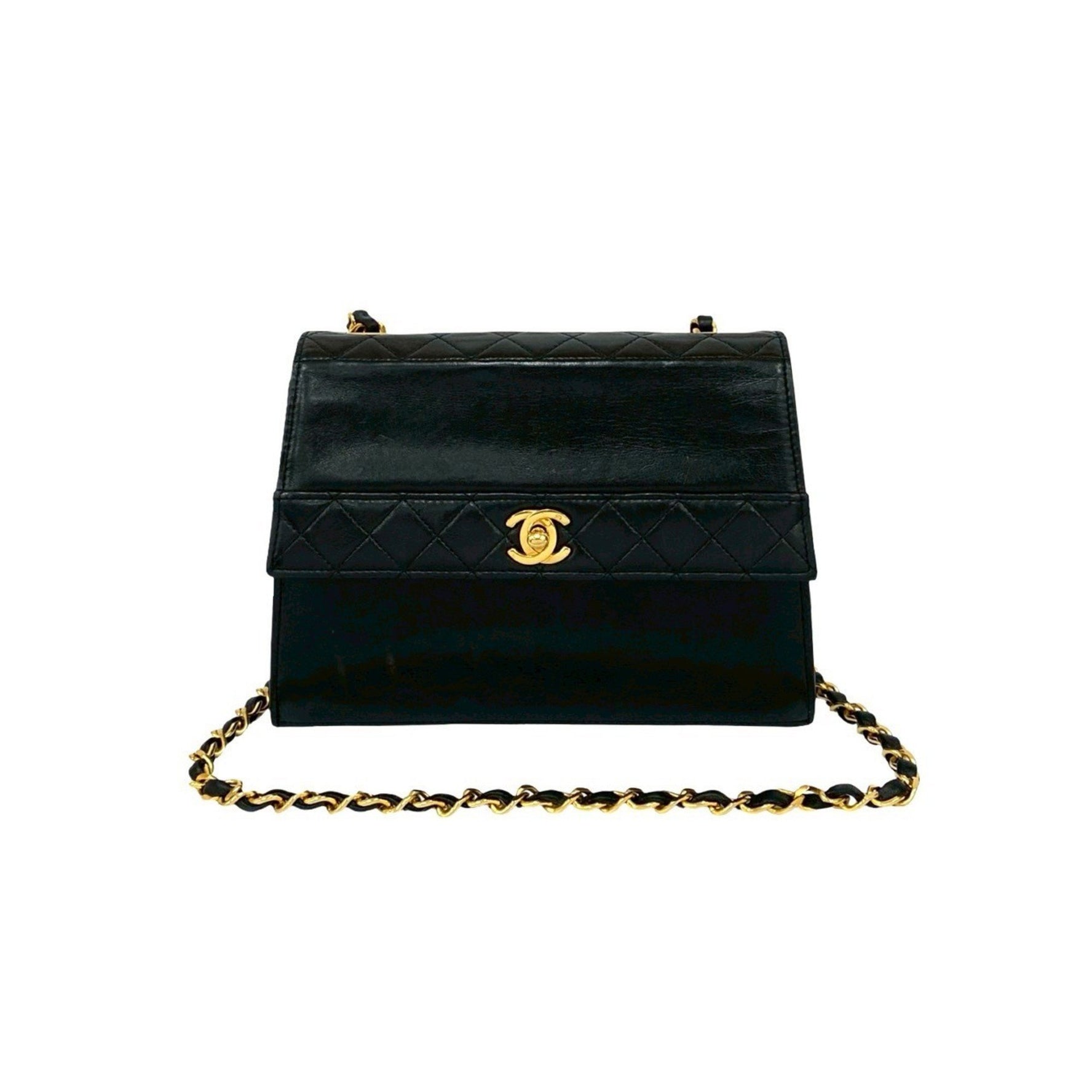 CHANEL Matelasse Coco Mark Lambskin Leather Chain Shoulder Bag, 208-3