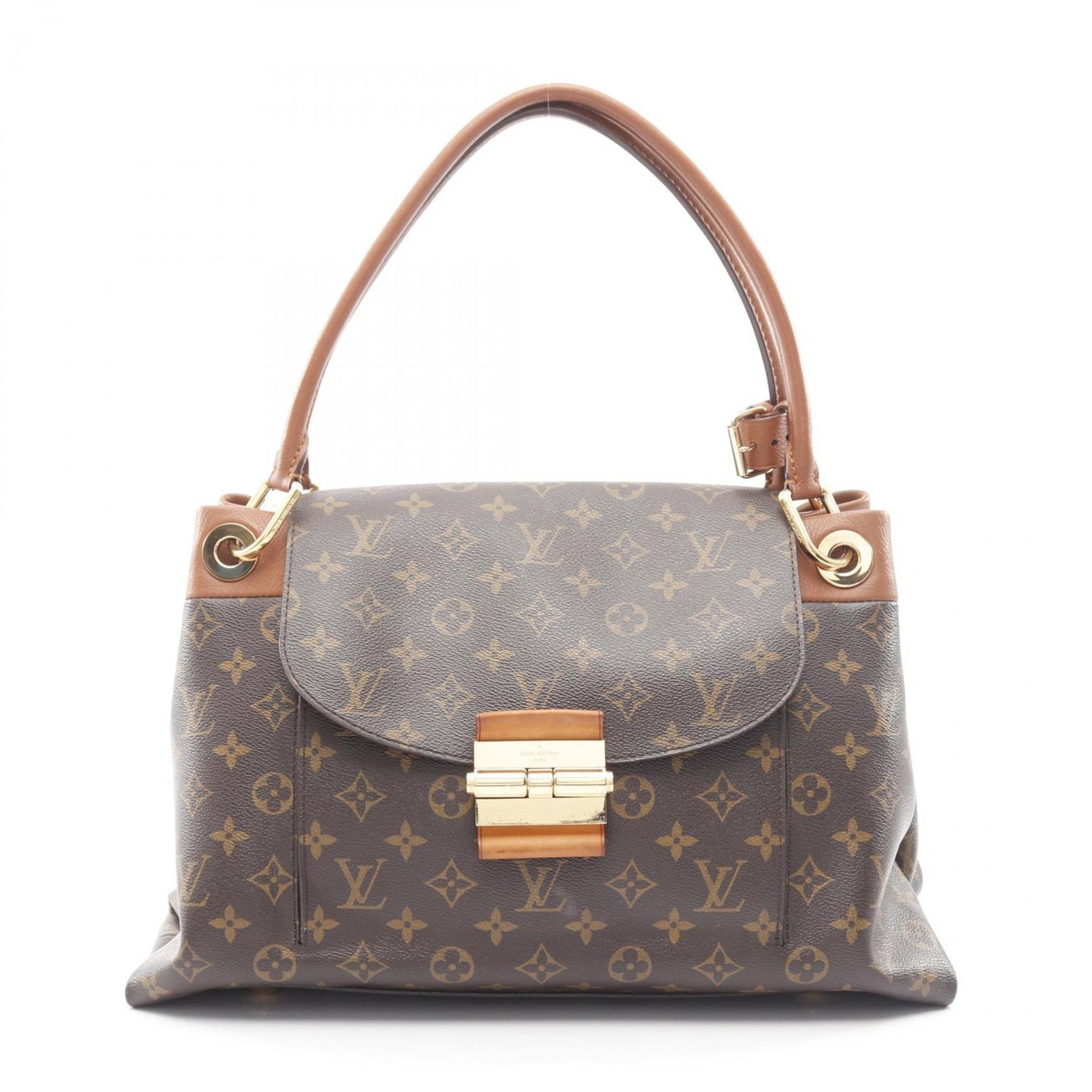 Louis Vuitton Olympe Monogram Camel Shoulder Bag, Coated Canvas and Leather, Brown