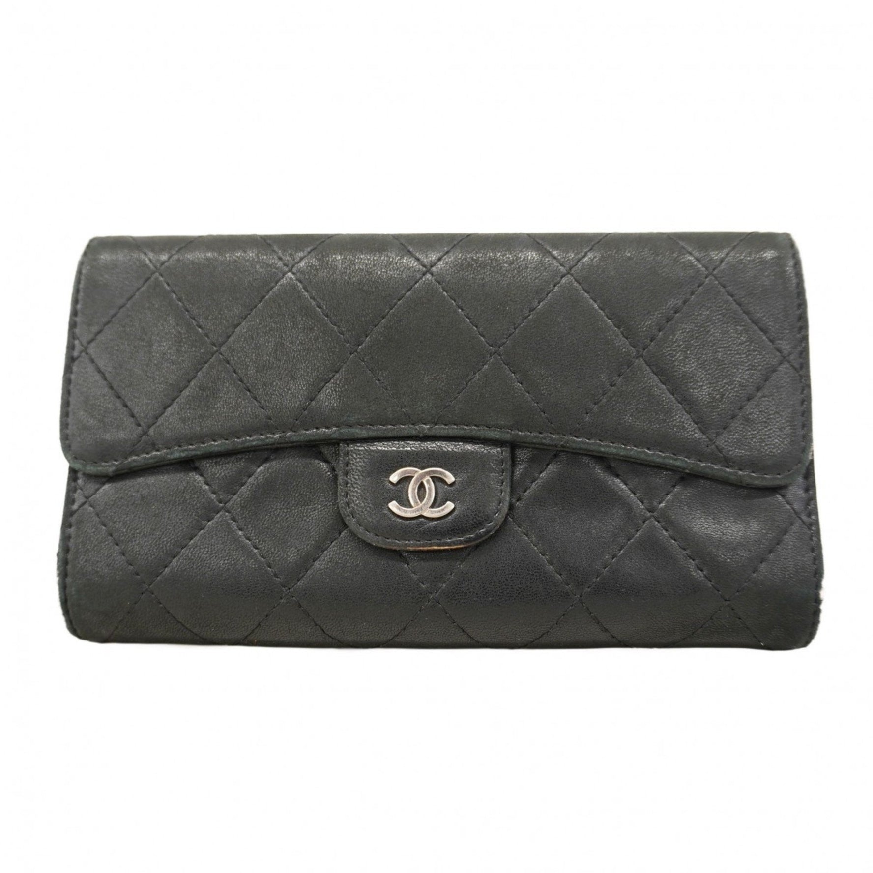 Chanel Matelasse Tri-fold Long Wallet in Lambskin
