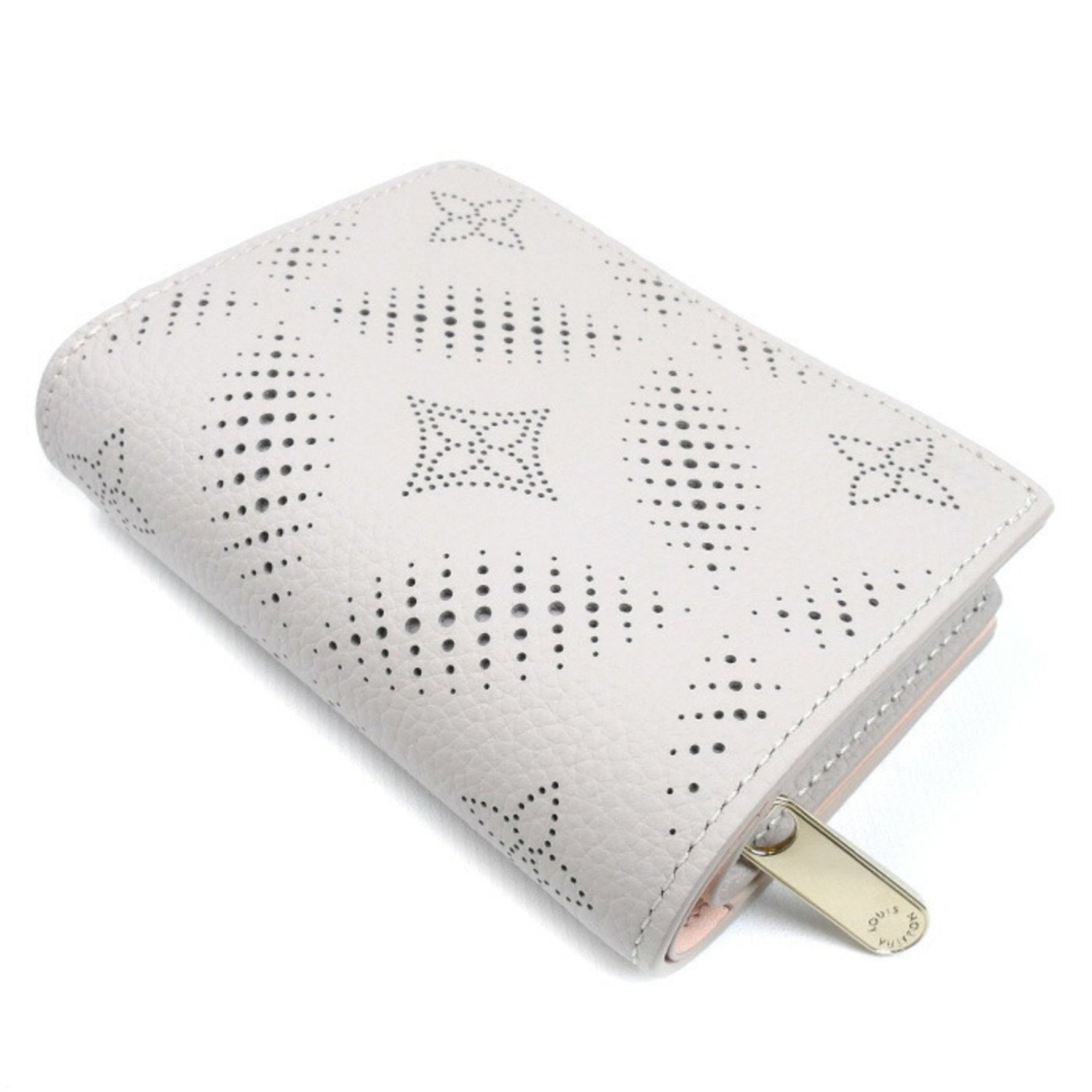 LOUIS VUITTON Portefeuille Bi-fold Wallet Mahina in Greige/Pink, with IC Chip