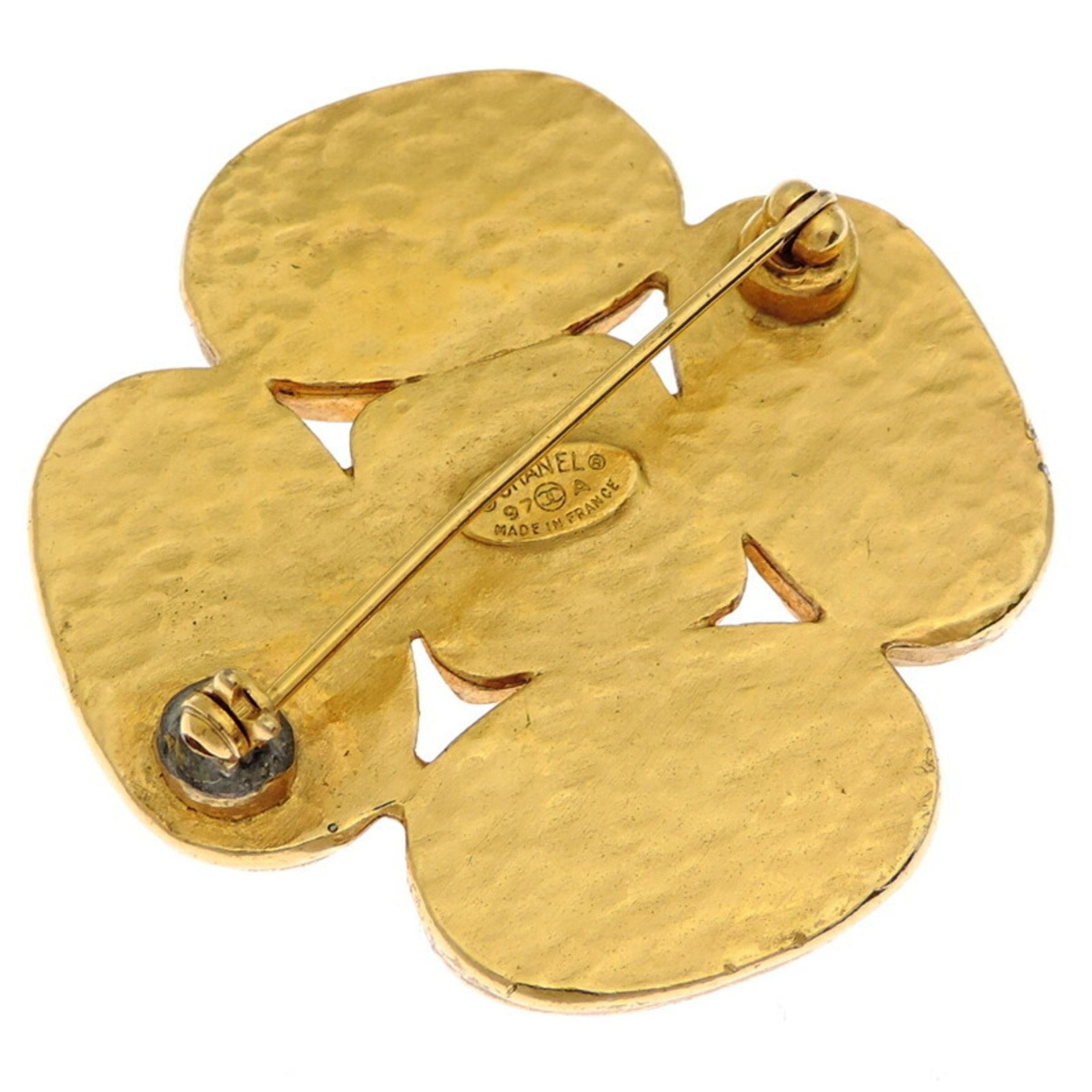 Chanel Coco Mark Stone Women's Brooch GP Silver