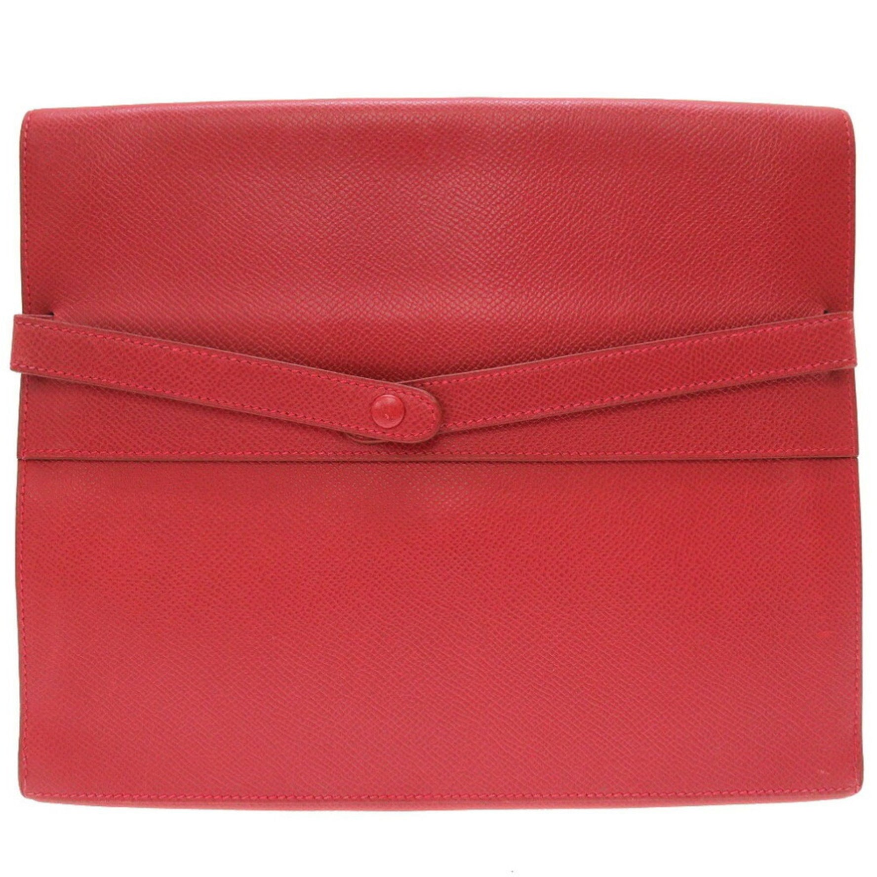 Hermes Couchevel Red 〇Z Engraved Clutch Bag 0225 Second Cup