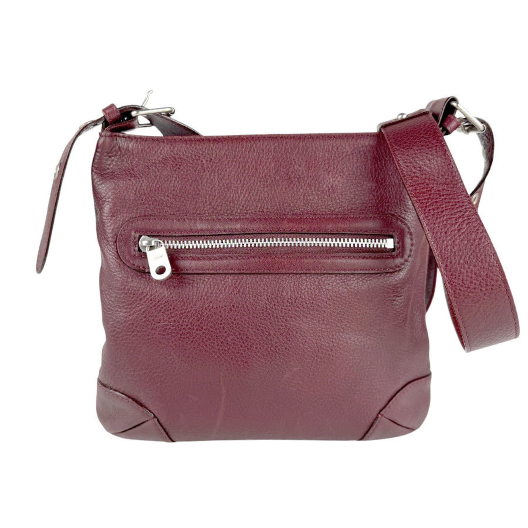 Chloé Chloe Shoulder Bag Leather Silver Men Women