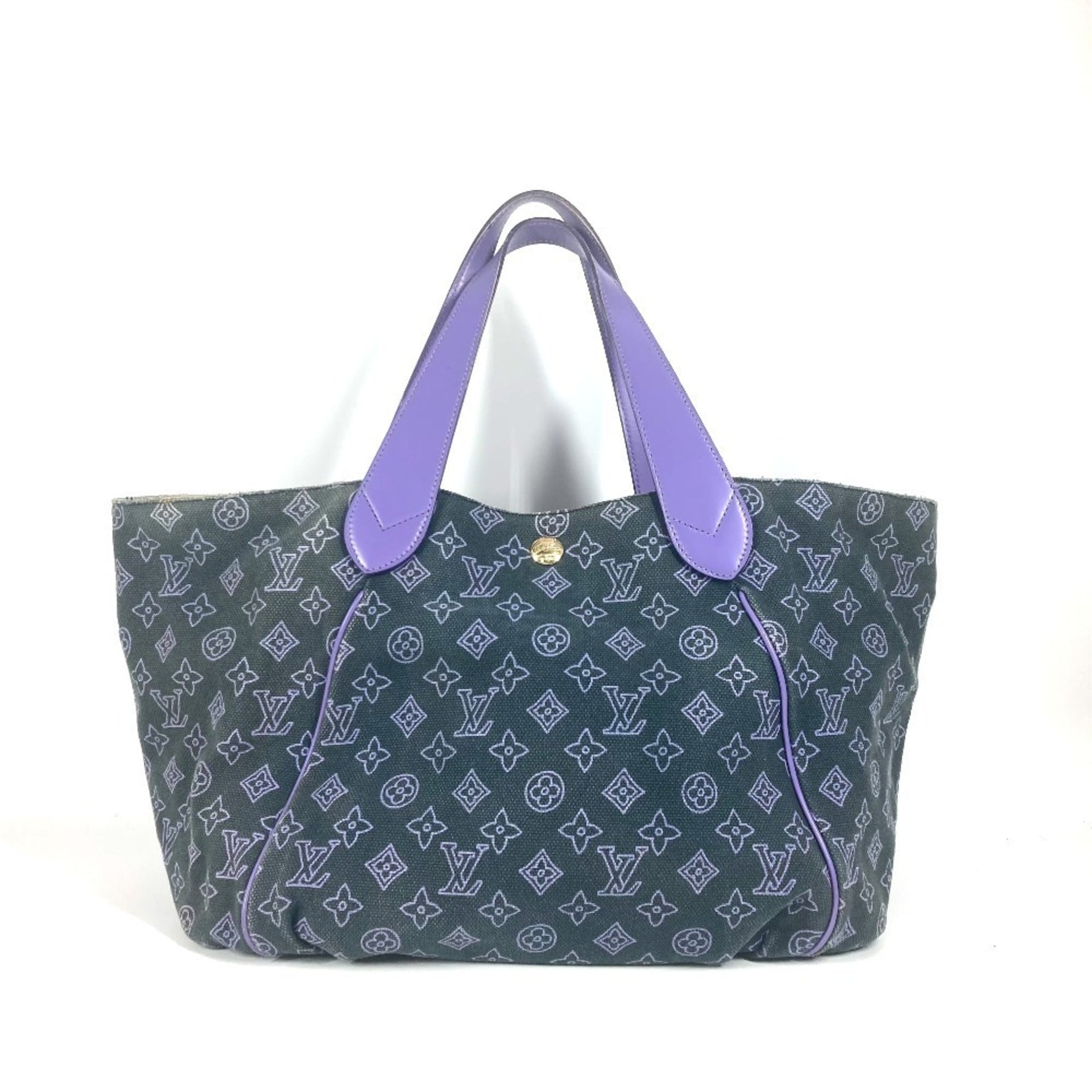 Louis Vuitton Monogram Beach Line Cabas Ipanema GM Shoulder Tote Bag with Pouch Leather Canvas