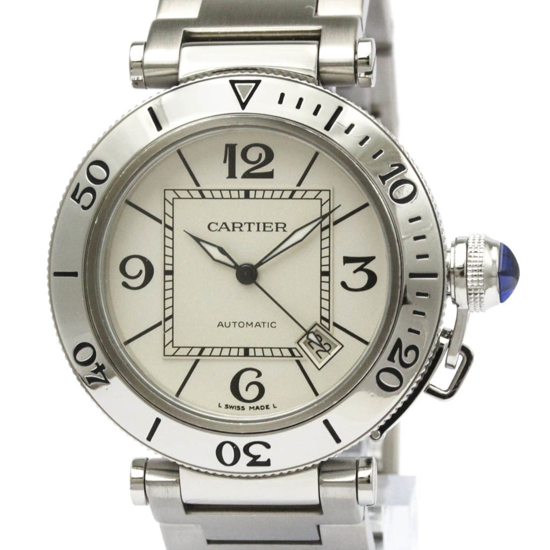 CARTIER Pasha Seatimer Steel Automatic Watch Polished