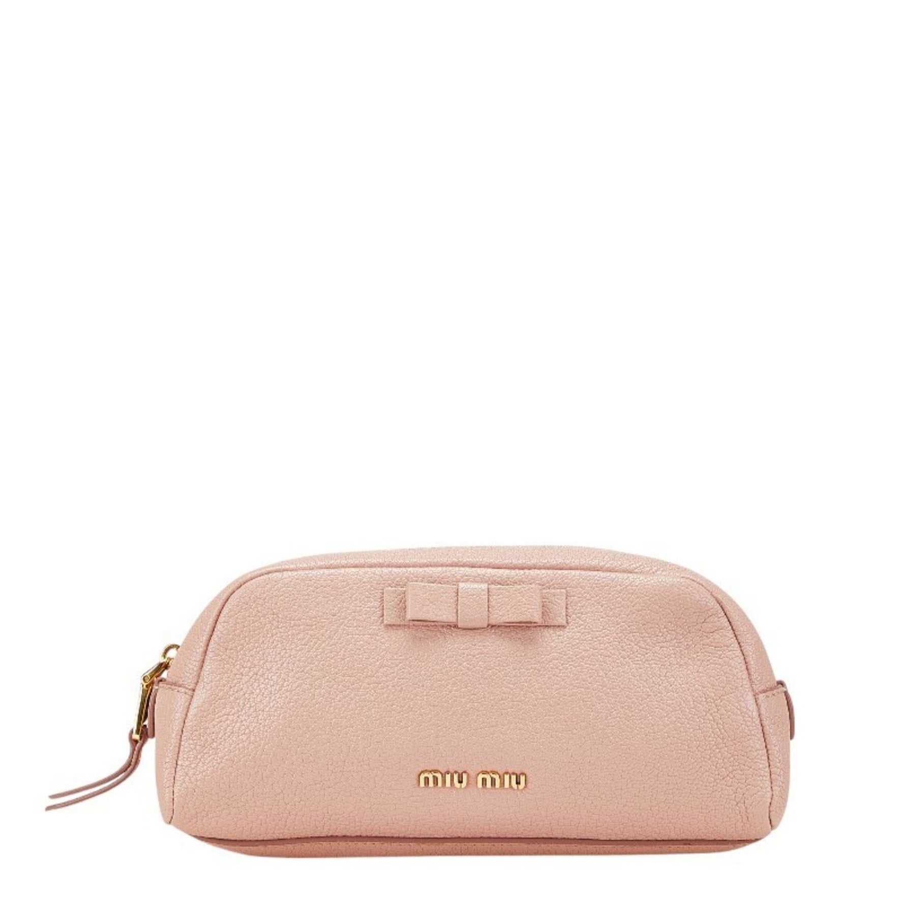 Miu Miu Miu Ribbon Pouch Leather MIUMIU