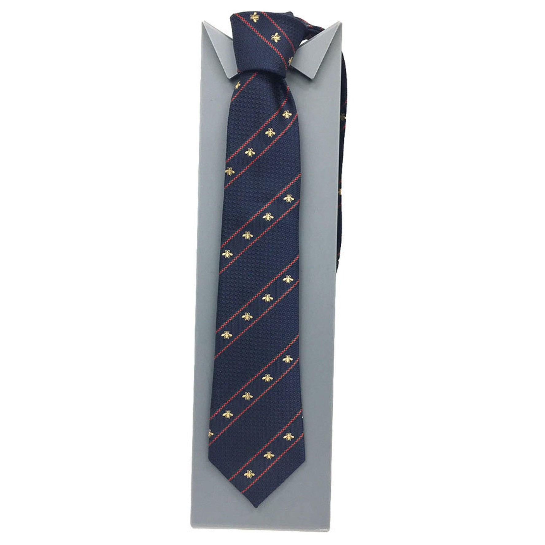 GUCCI tie Bee stripe silk