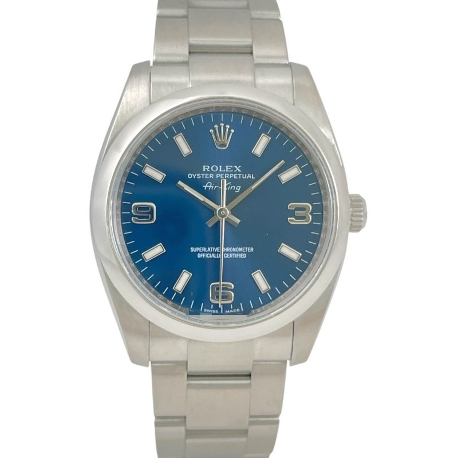 ROLEX Air-King Watch, Random Number, 2013 Warranty, Blue Dial, 369