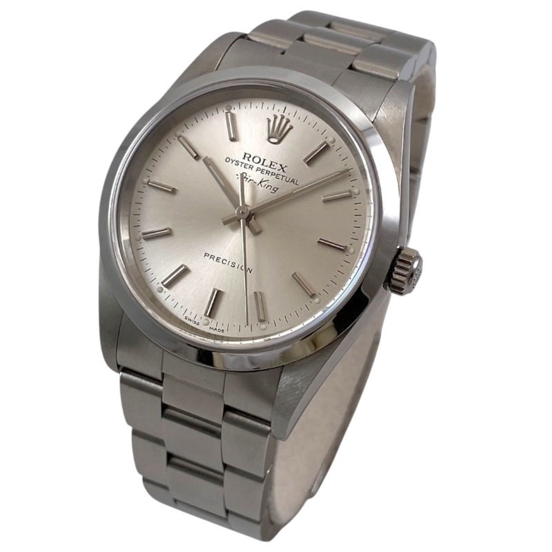 ROLEX Air-King Stainless Steel Men's Watch, Silver, Z-Serial Number