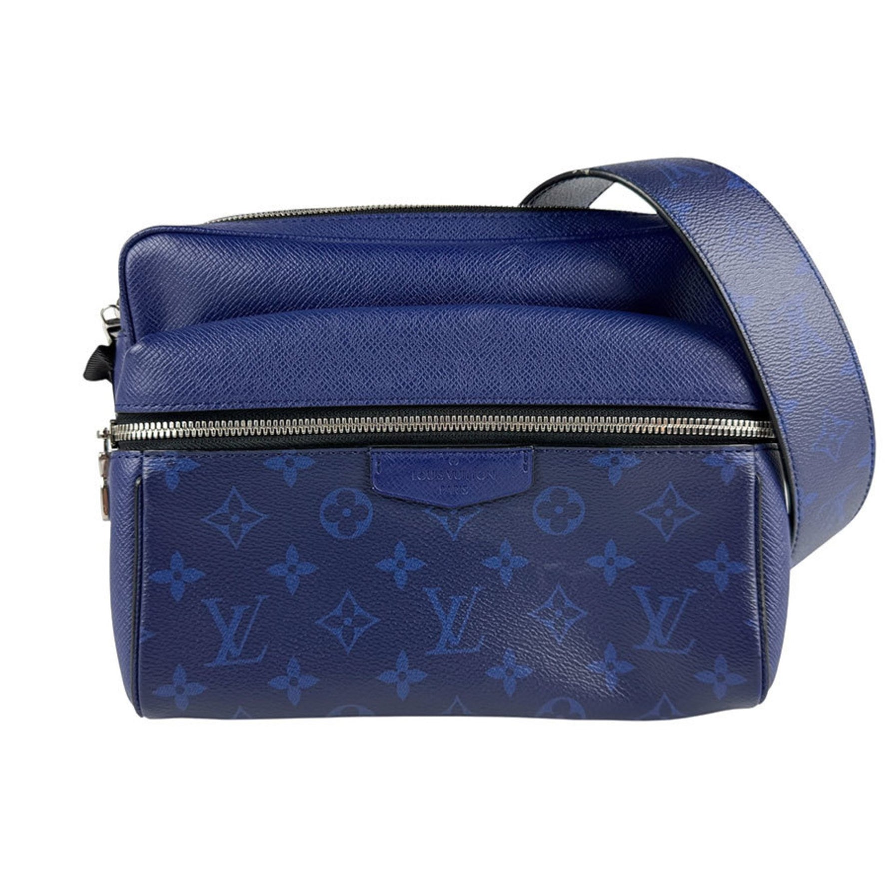 Louis Vuitton Taiga Rama Outdoor PM Shoulder Bag in Cobalt and Silver, Men's, M30242 (z6478)
