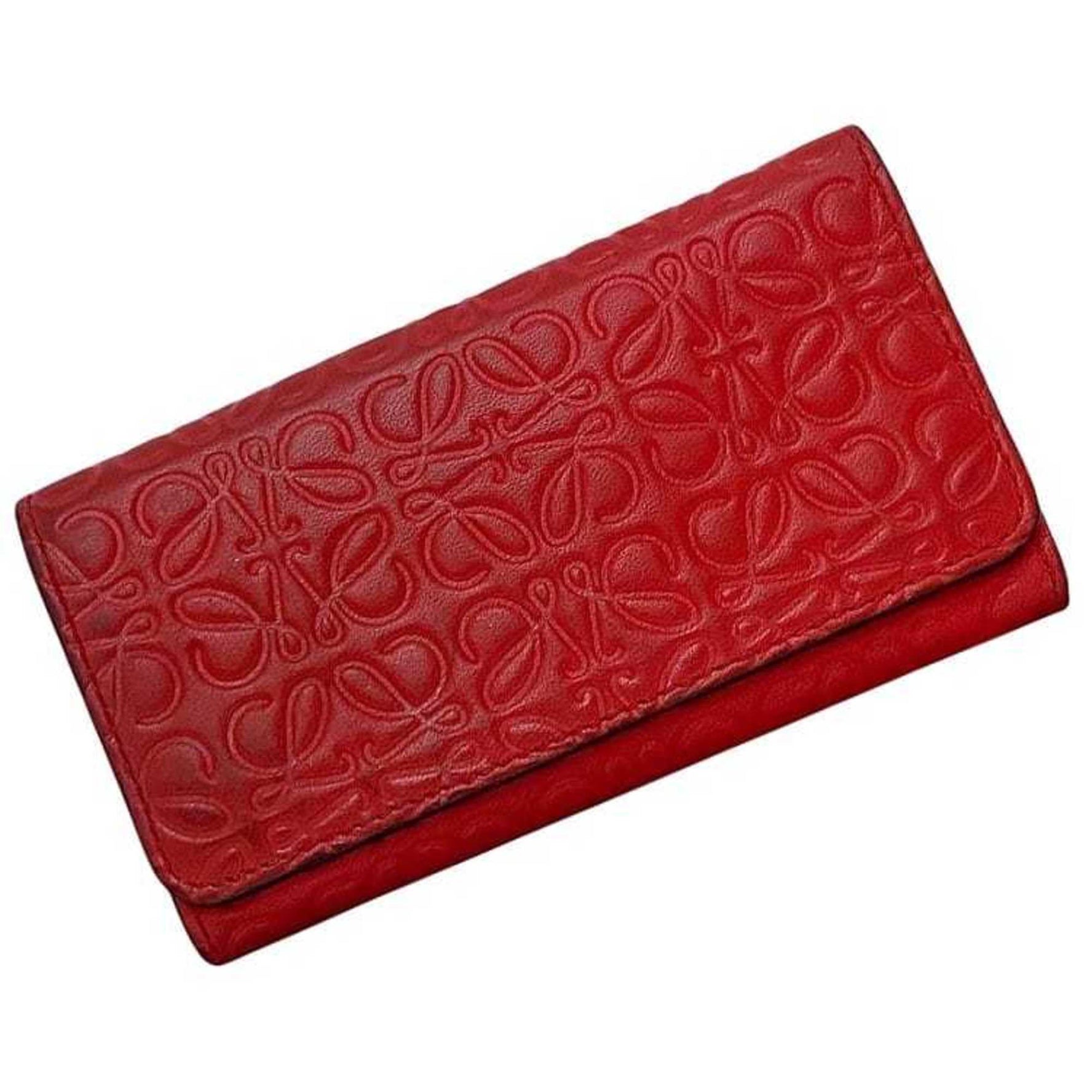 Loewe key case Red Repeat Anagram 160.17.010 Leather Men's and