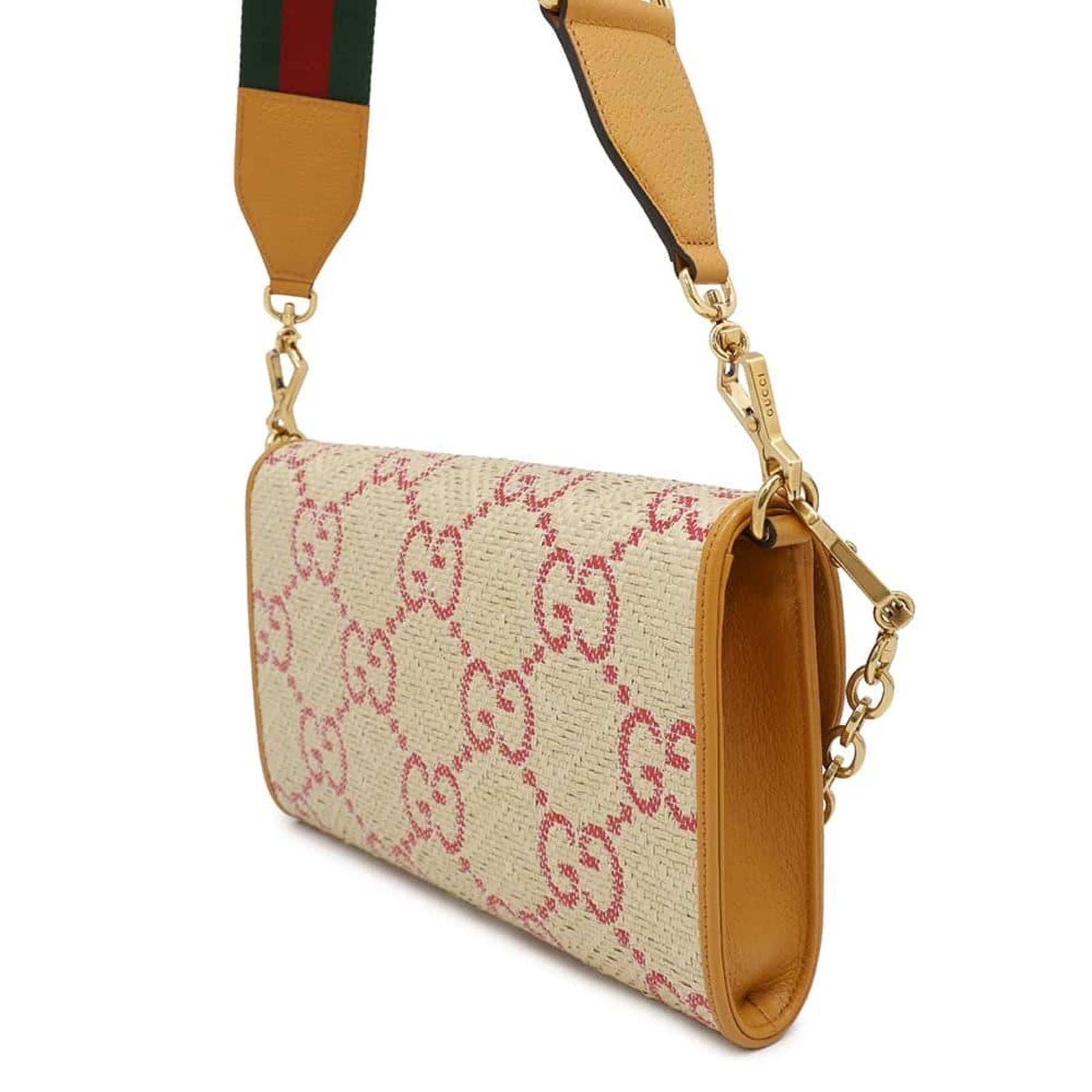 Gucci Shoulder Bag Horsebit Raffia Leather