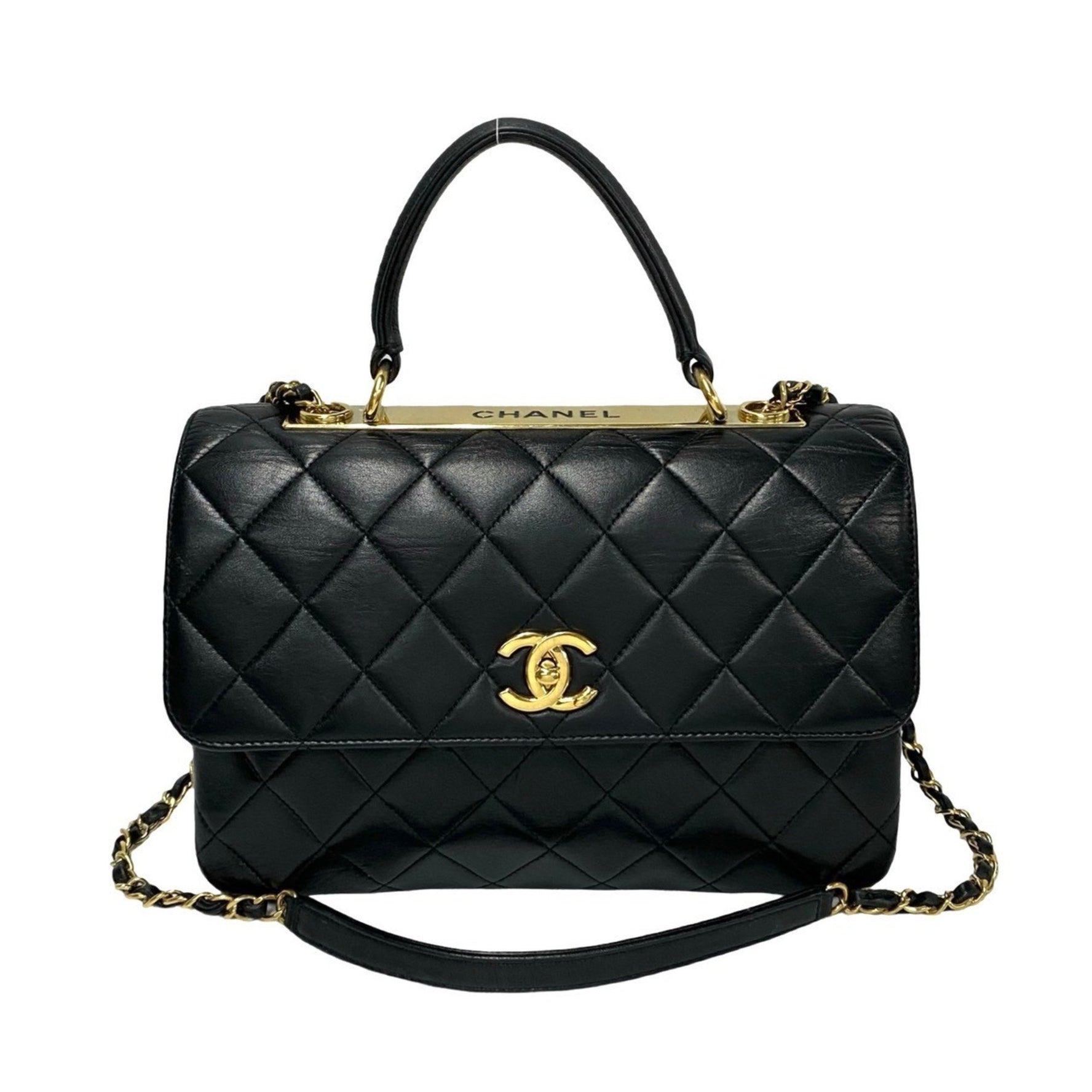 CHANEL Matelasse Coco Mark Lambskin Shoulder Bag/Handbag
