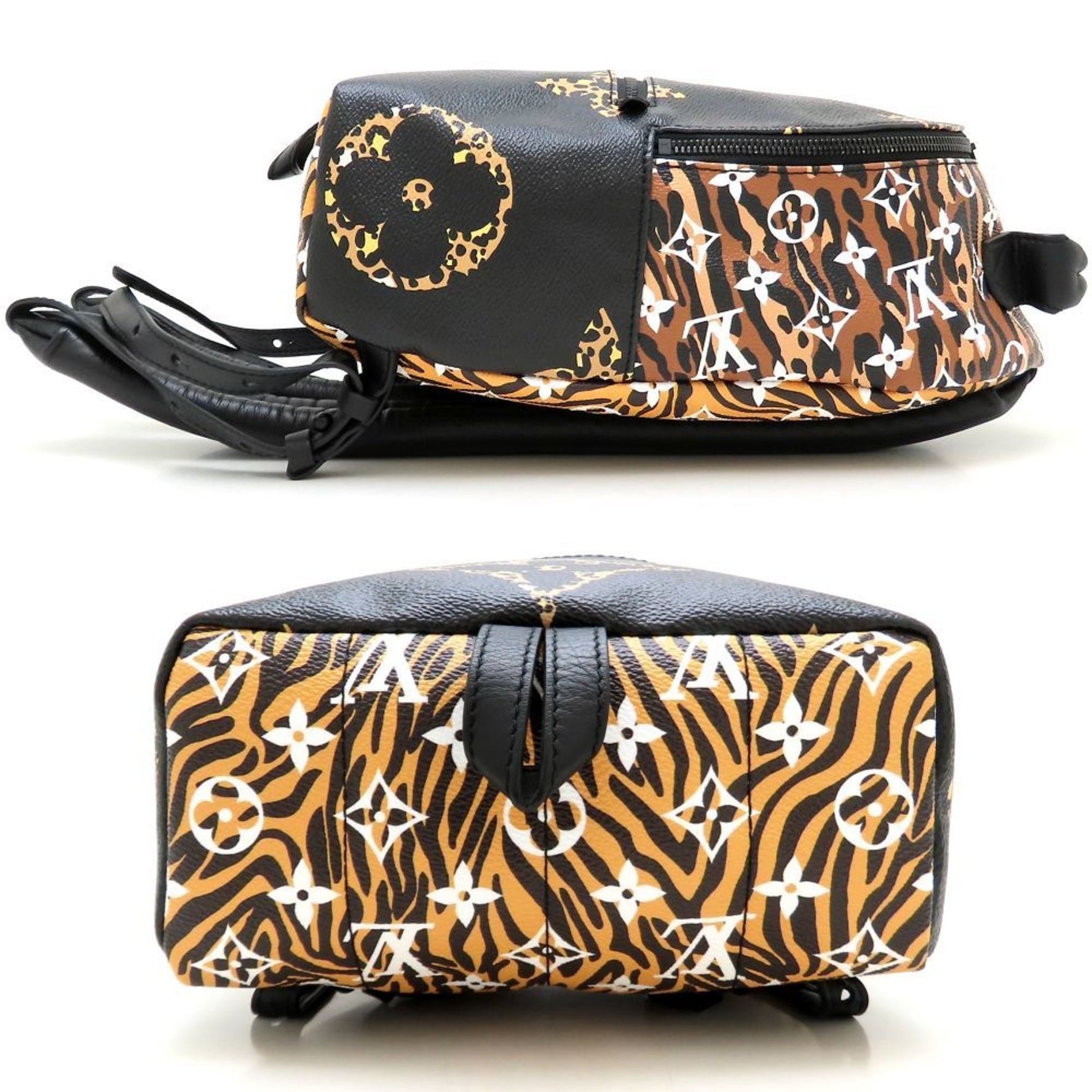 LOUIS VUITTON Monogram Jungle Palm Springs PM Backpack M44718 Leopard Print Black and Brown