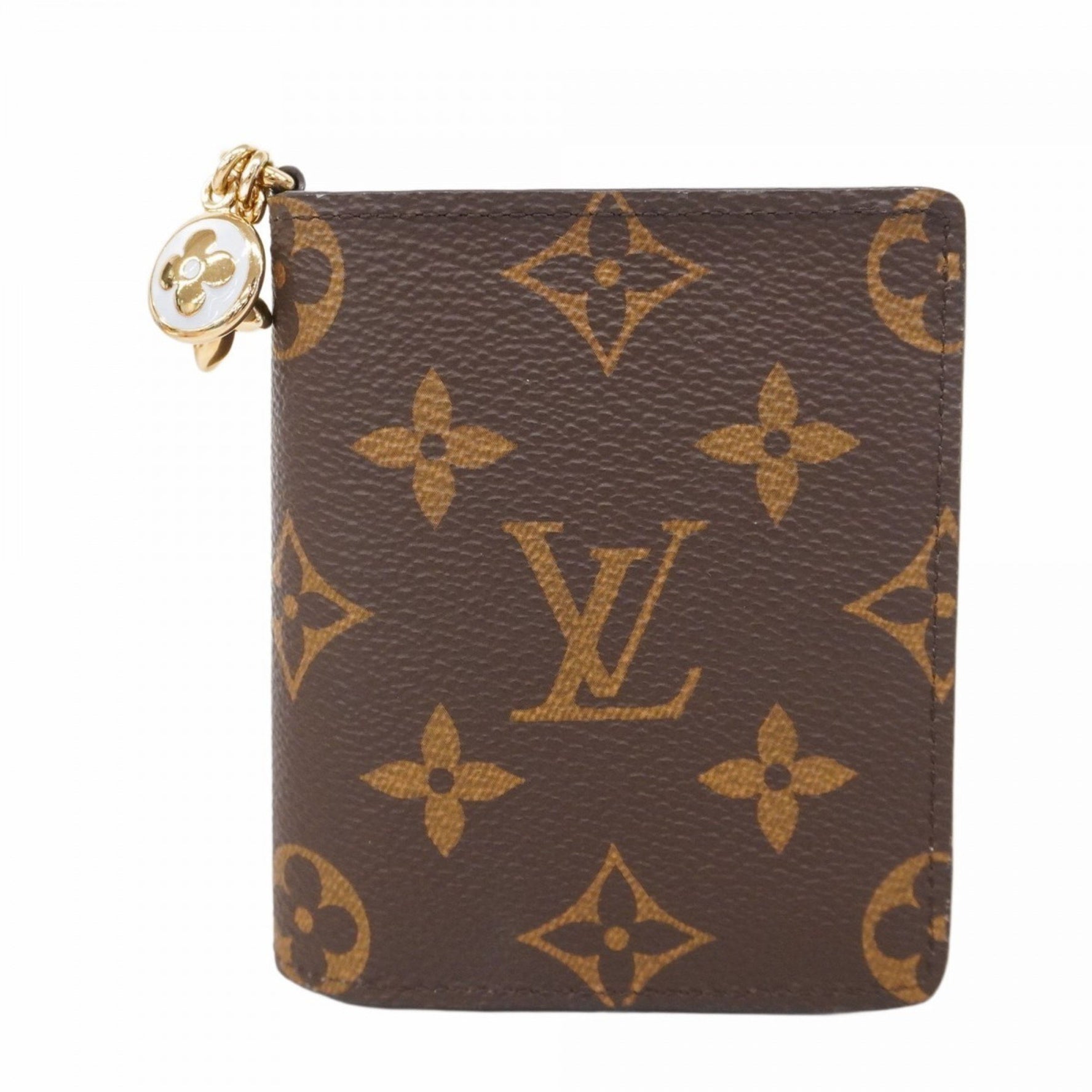 Louis Vuitton Monogram Pocket Wallet with LV Charm, M14613, Azure Blue, Women's