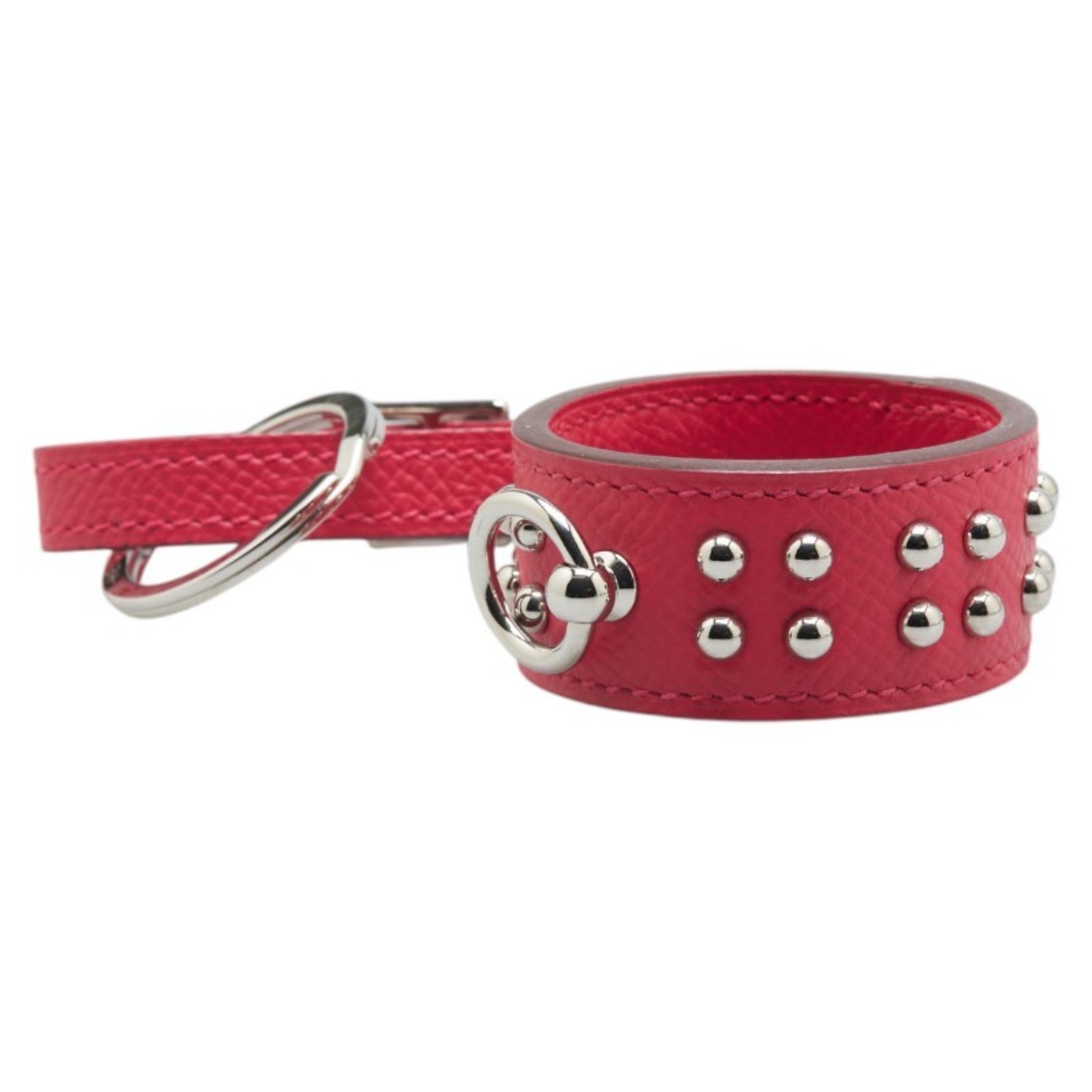 Hermes Collier de Chien Anneau Key Holder Ring Pink Epsom Leather Women's HERMES