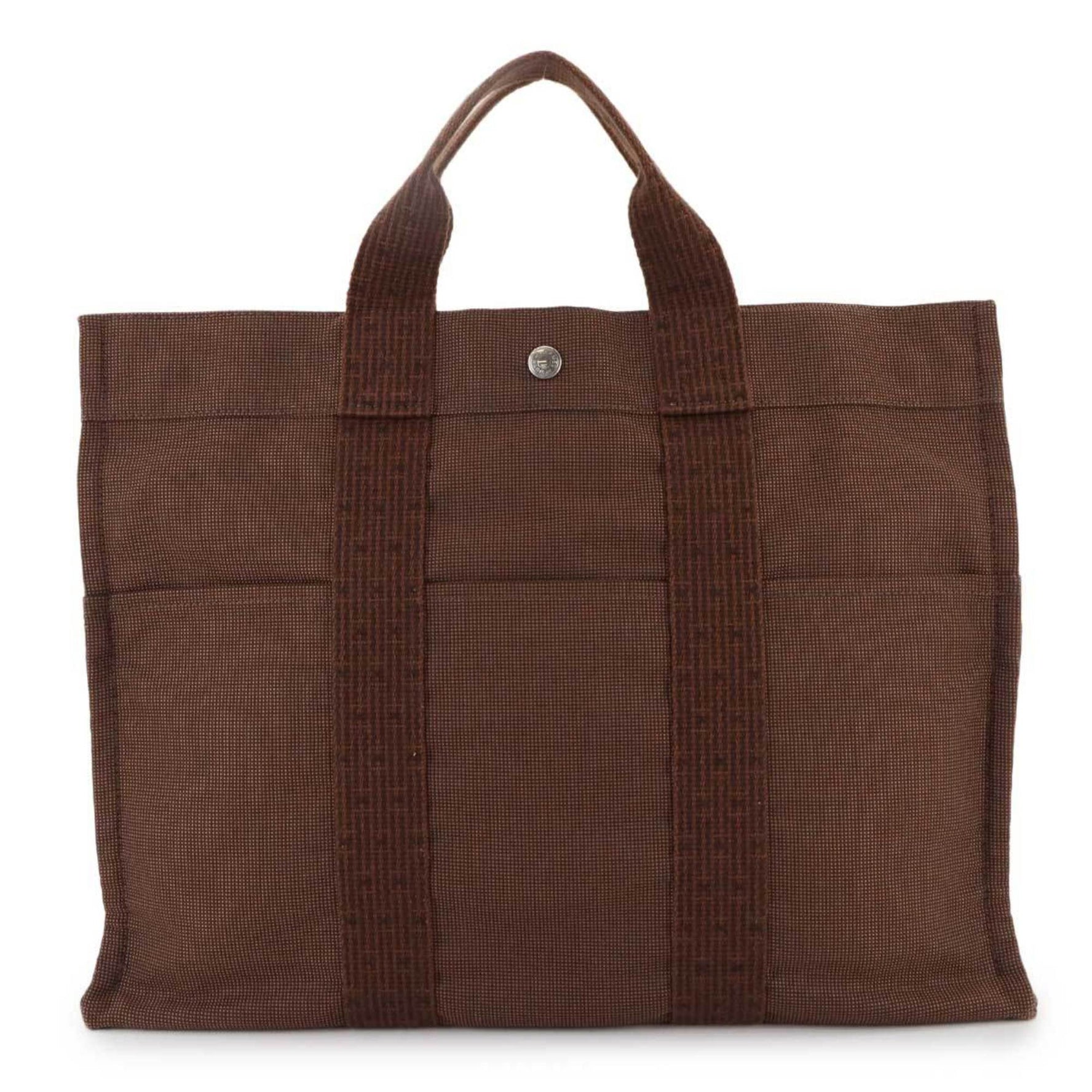 Hermes Hermès Herline MM Tote Bag in Canvas with Silver Hardware