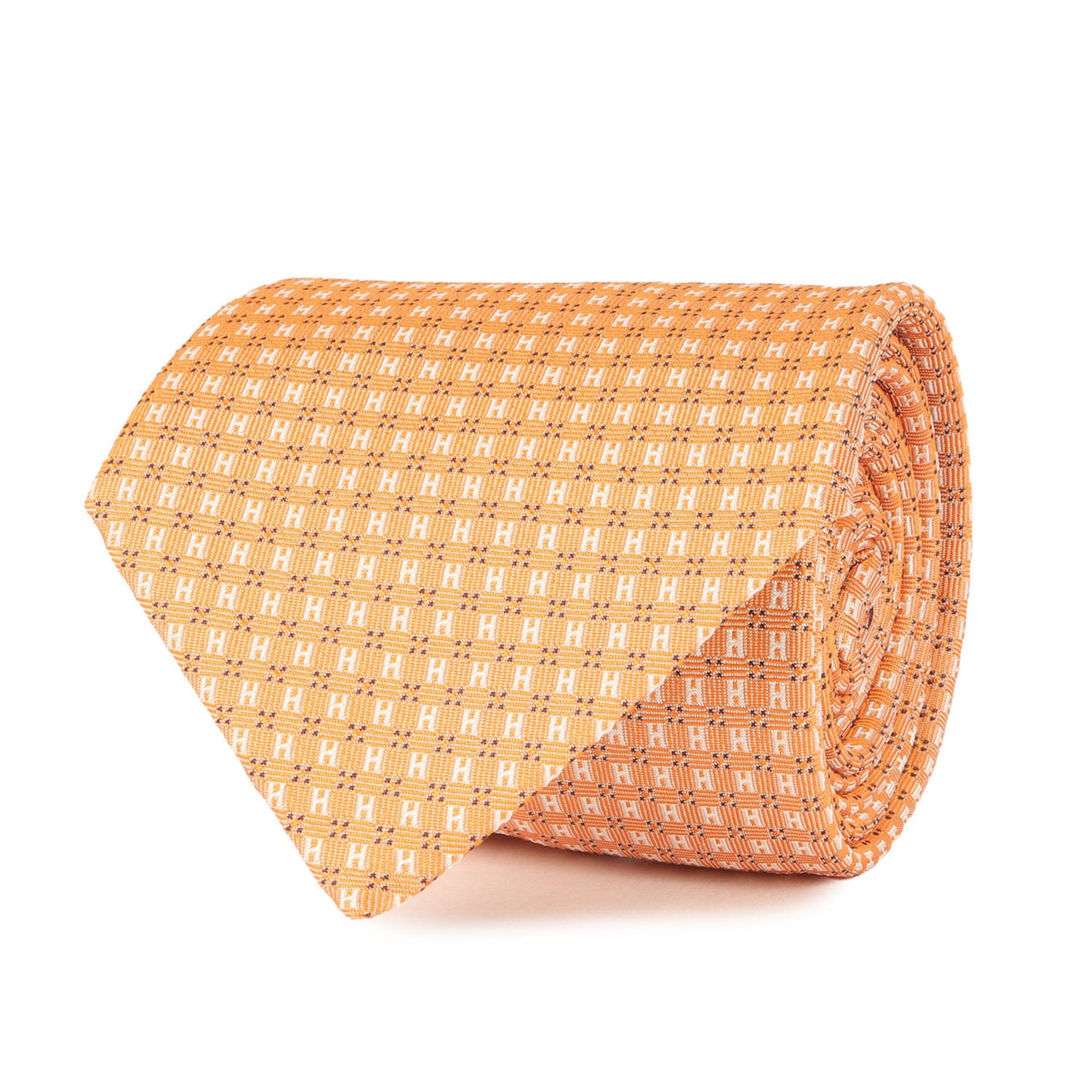 HERMES H Embroidered Silk Tie