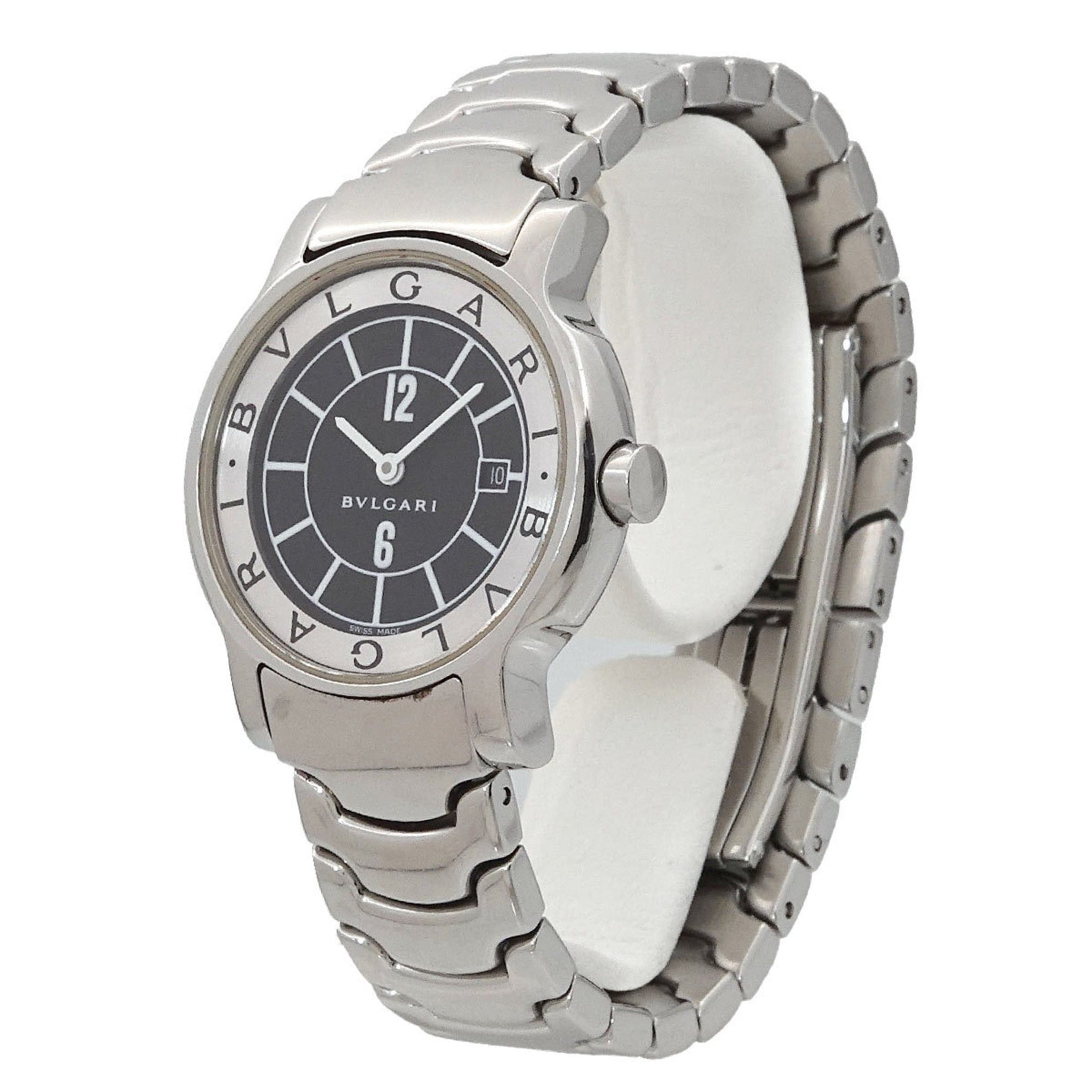 BVLGARI Solo Tempo Watch with Date, Black Quartz Movement