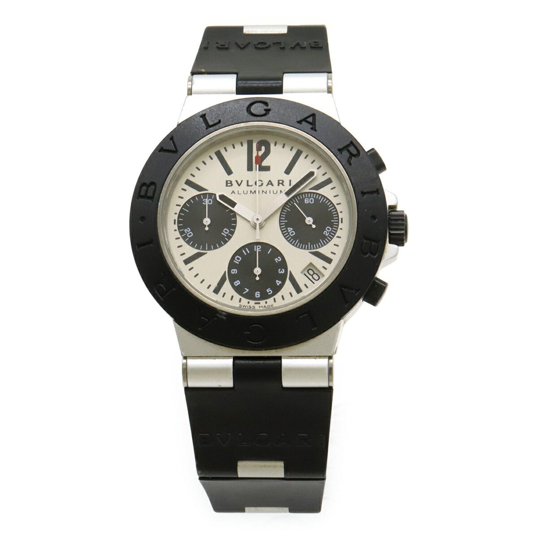 BVLGARI Aluminium Date Silver Dial Unisex Quartz Watch