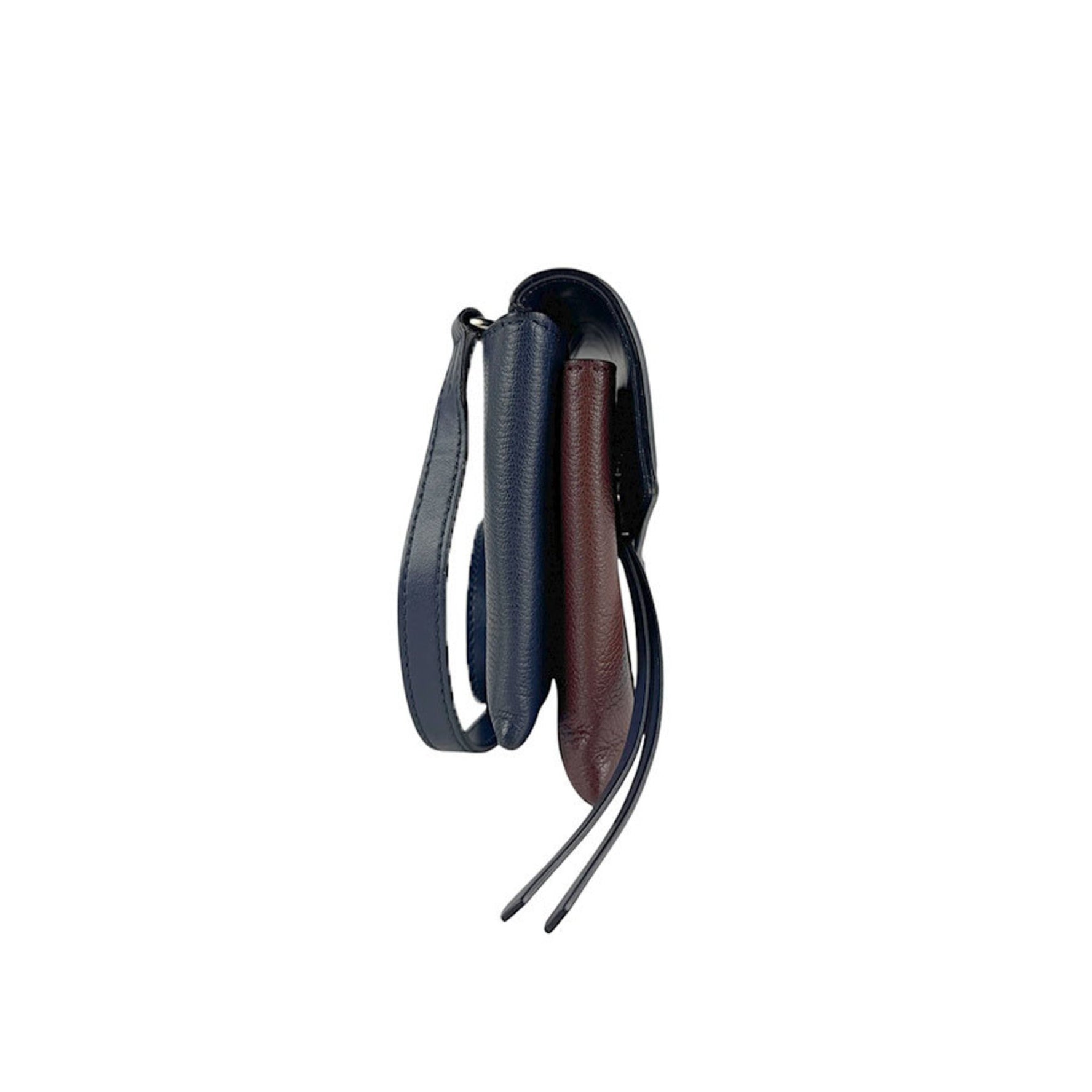 Givenchy Duetto Leather Shoulder Bag in Navy and Burgundy