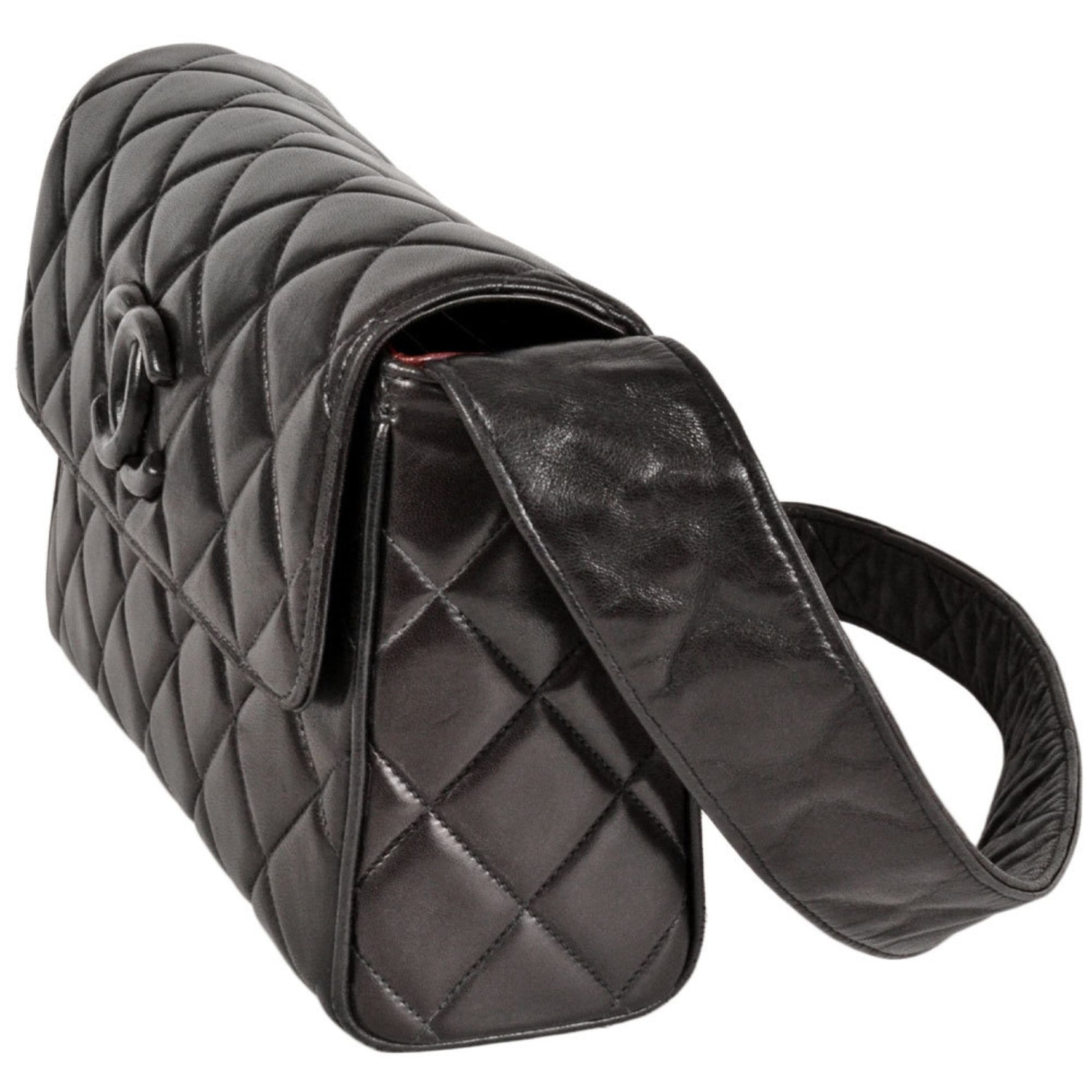 CHANEL Matelasse Leather Shoulder Bag Lambskin Coco Mark