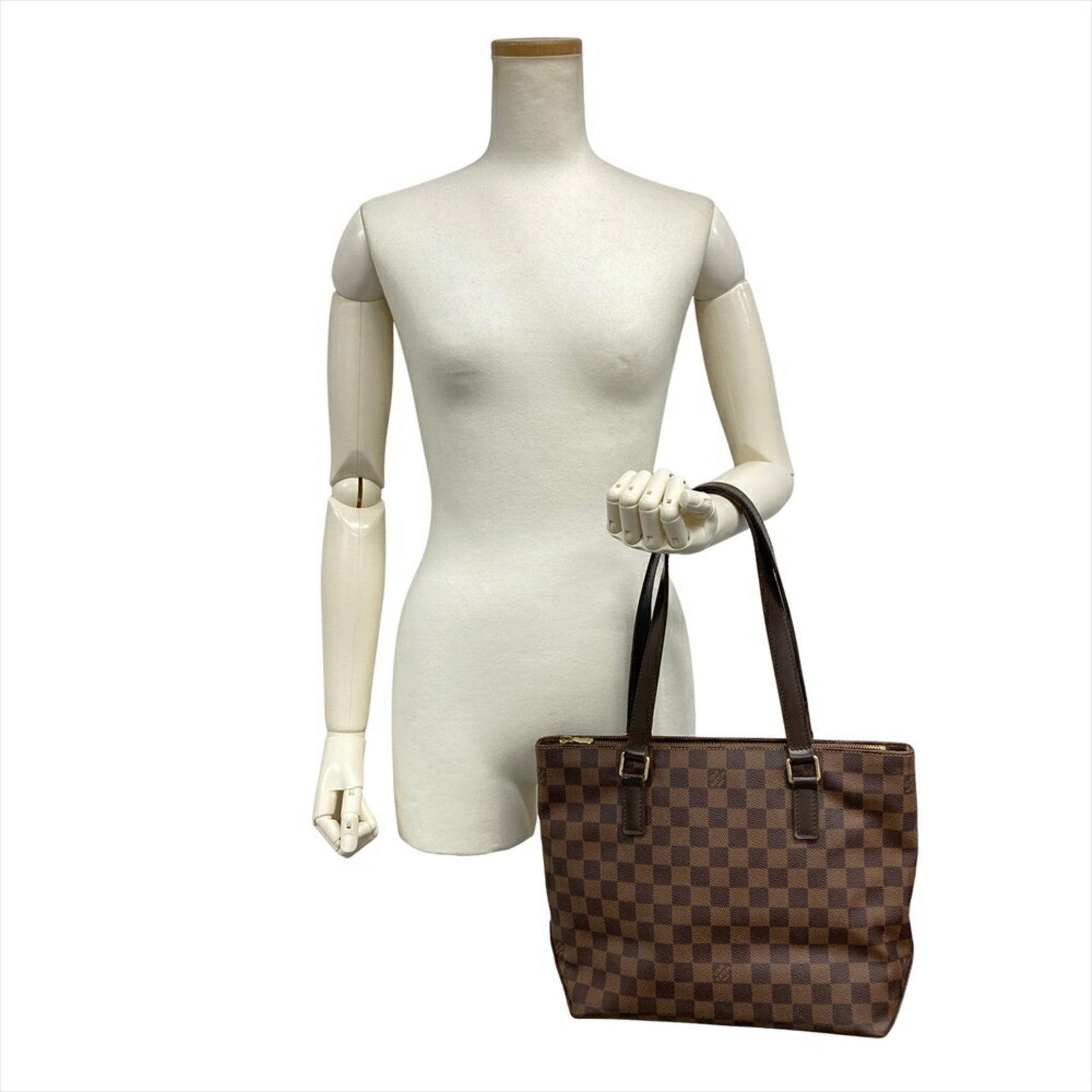 Louis Vuitton Cabas Piano Tote Bag Damier Ebene Brown