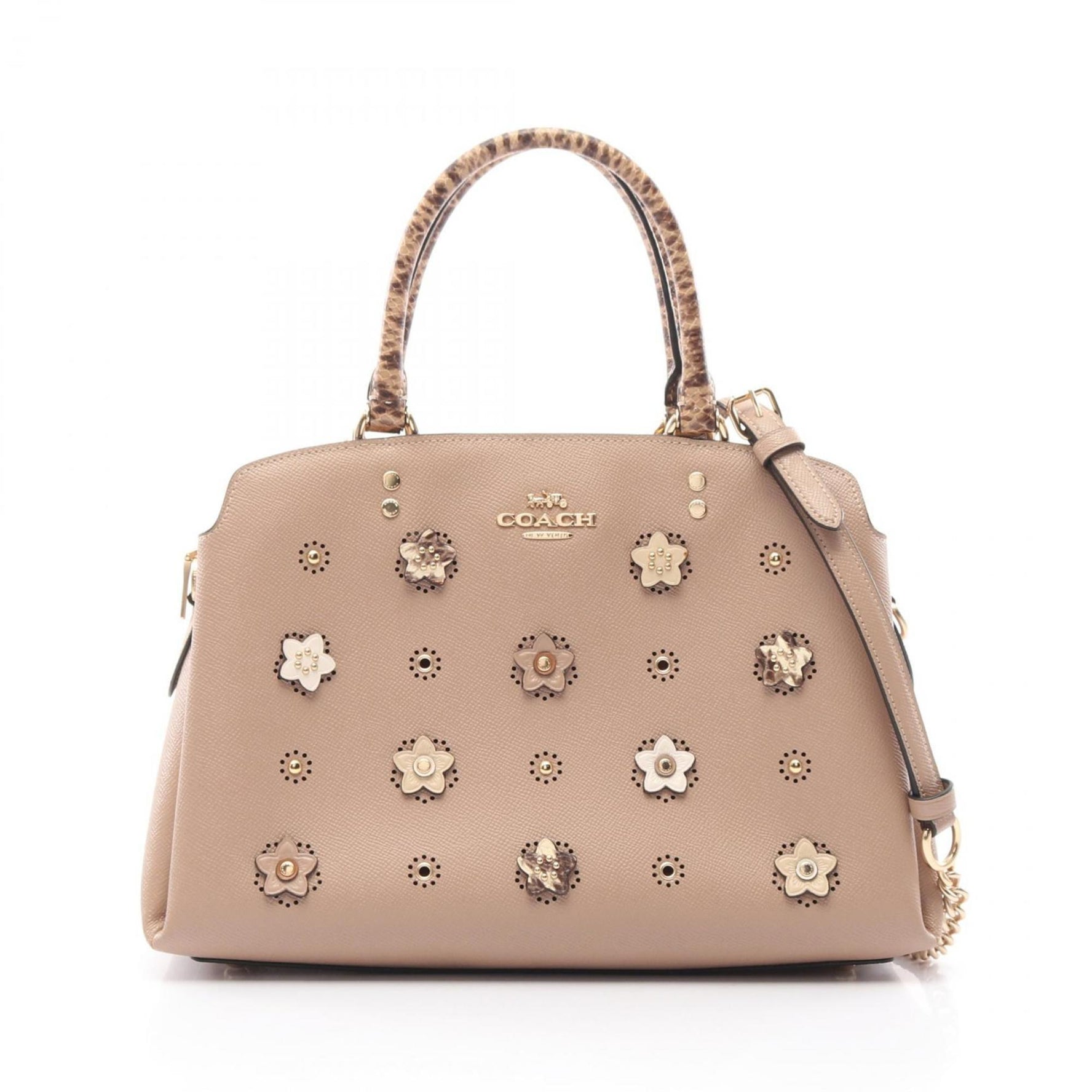 COACH Daisy Applique Riley Carryall Handbag Leather