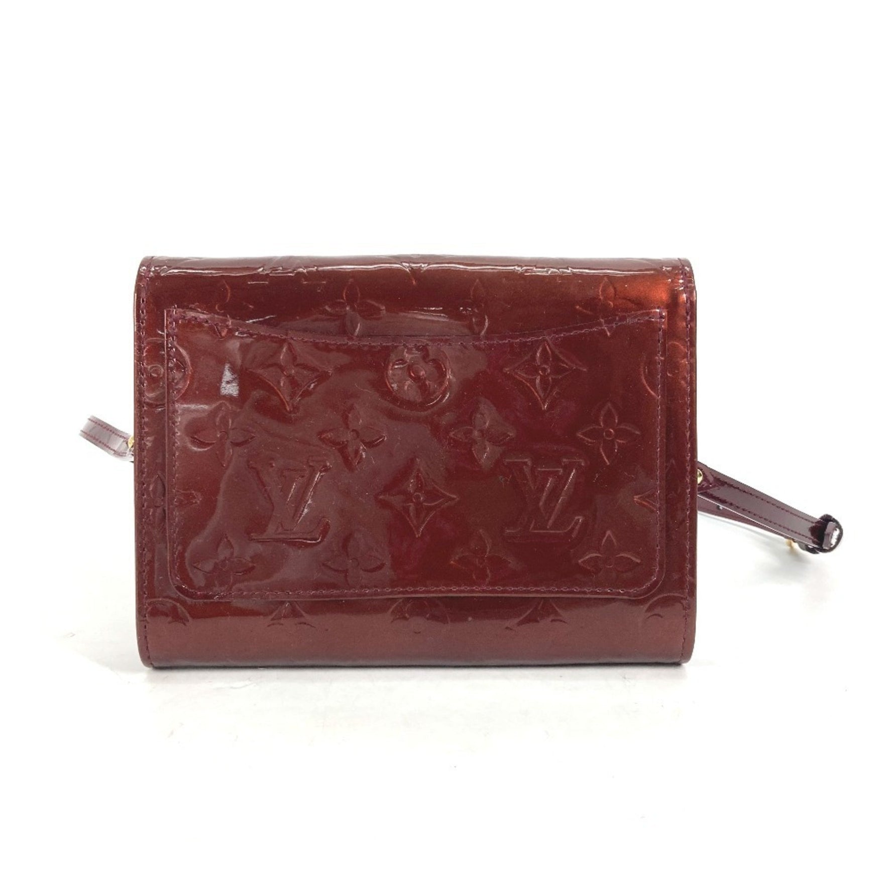 LOUIS VUITTON M91547 Monogram Vernis Rossmore PM 2-Way Bag, Shoulder Bag/Clutch Vernis, Women's, Rouge Fauvist, Purple